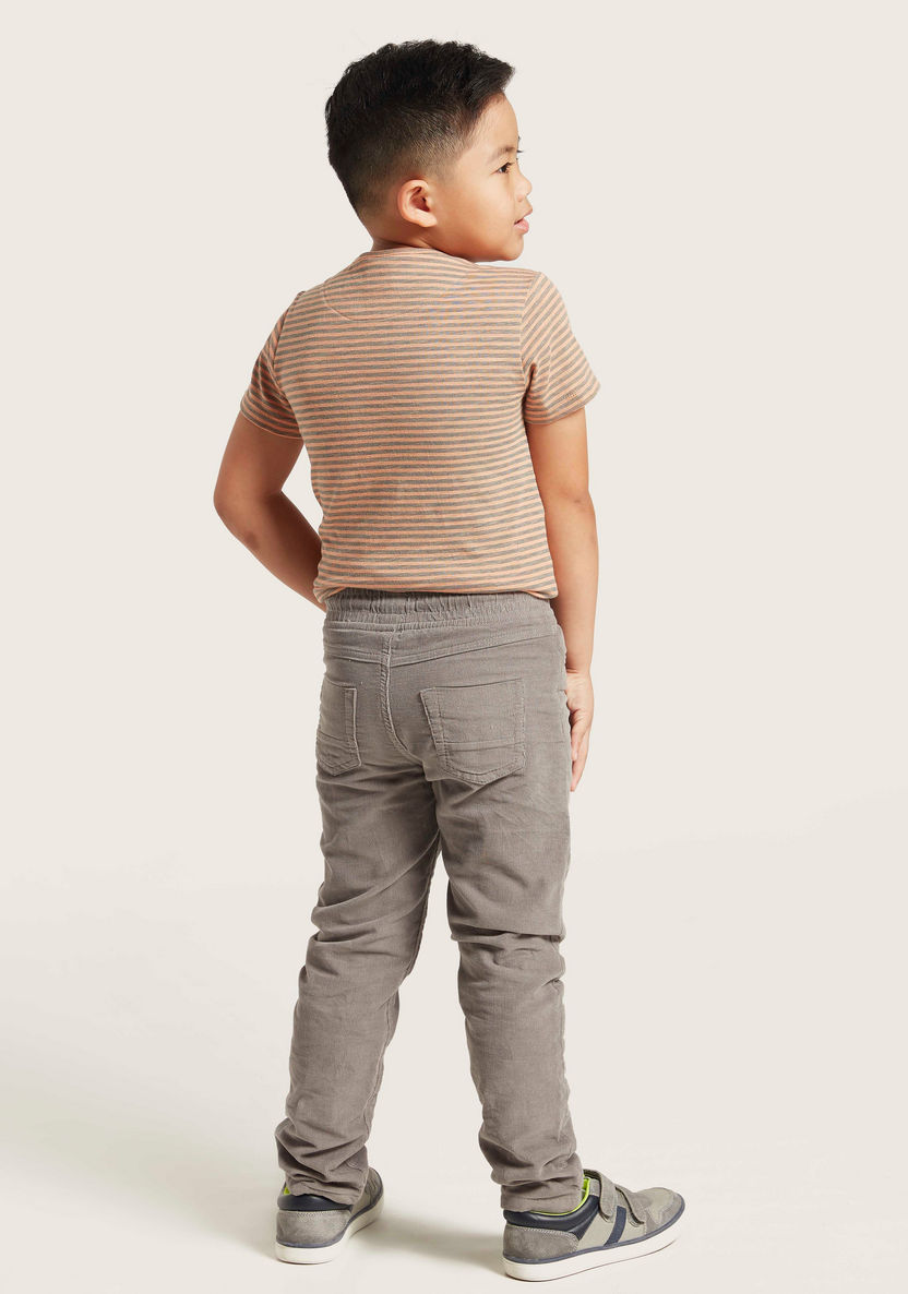 Juniors Textured Pants with Pockets and Drawstring-Pants-image-3