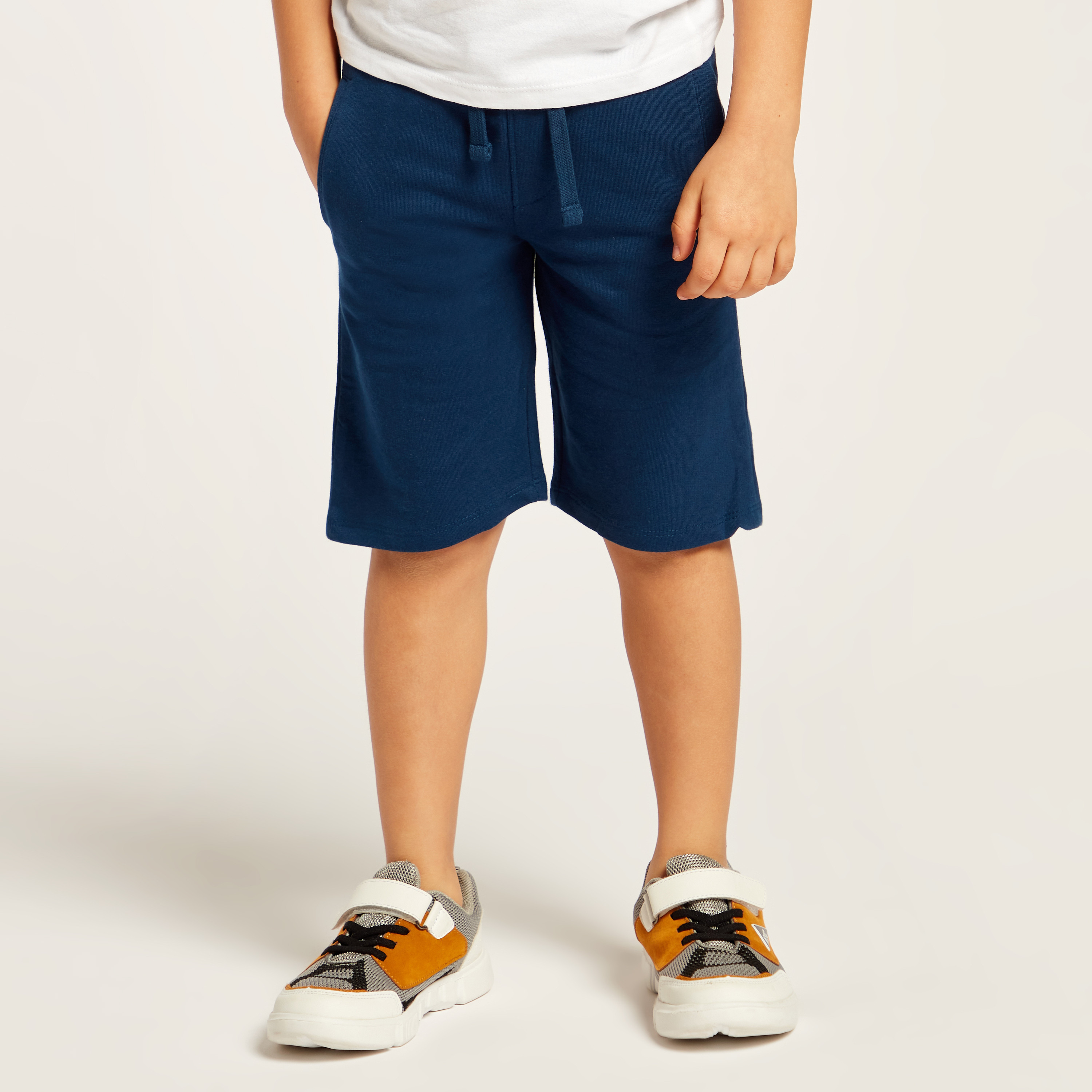 Juniors Solid Shorts with Pockets and Drawstring Closure - Set of 3-baby-boys-clothing-bottoms-shorts-image-7