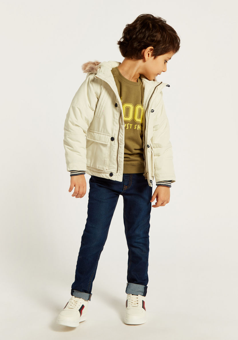 Juniors Zip Through Jacket with Hood and Pockets-Coats and Jackets-image-0