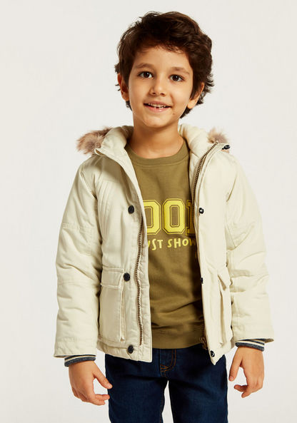 Juniors Zip Through Jacket with Hood and Pockets