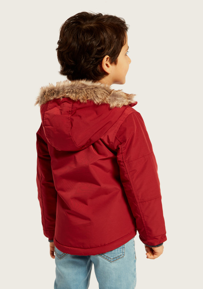 Juniors Zip Through Jacket with Hood and Pockets-Coats and Jackets-image-3