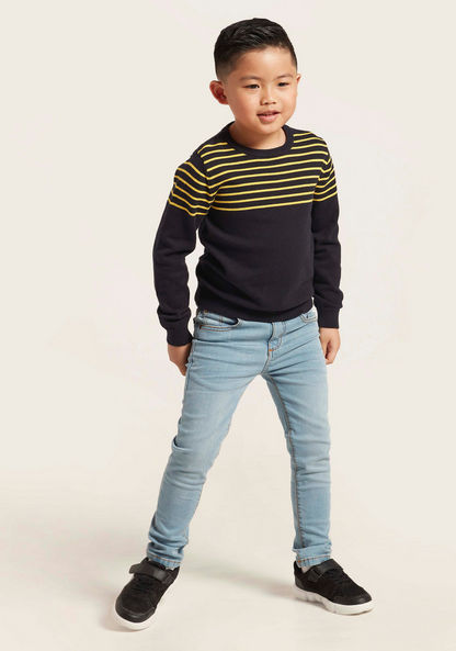 Juniors Striped Cardigan with Long Sleeves-Sweaters and Cardigans-image-0