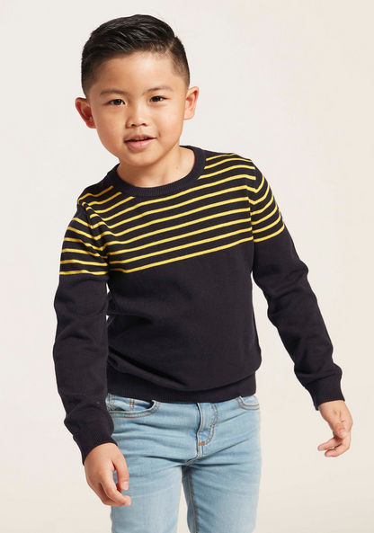 Juniors Striped Cardigan with Long Sleeves-Sweaters and Cardigans-image-1