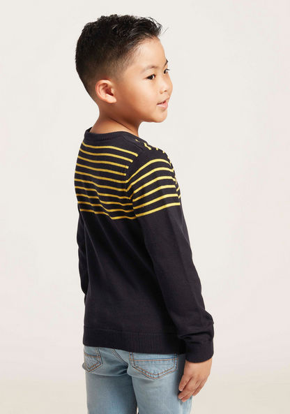 Juniors Striped Cardigan with Long Sleeves-Sweaters and Cardigans-image-3