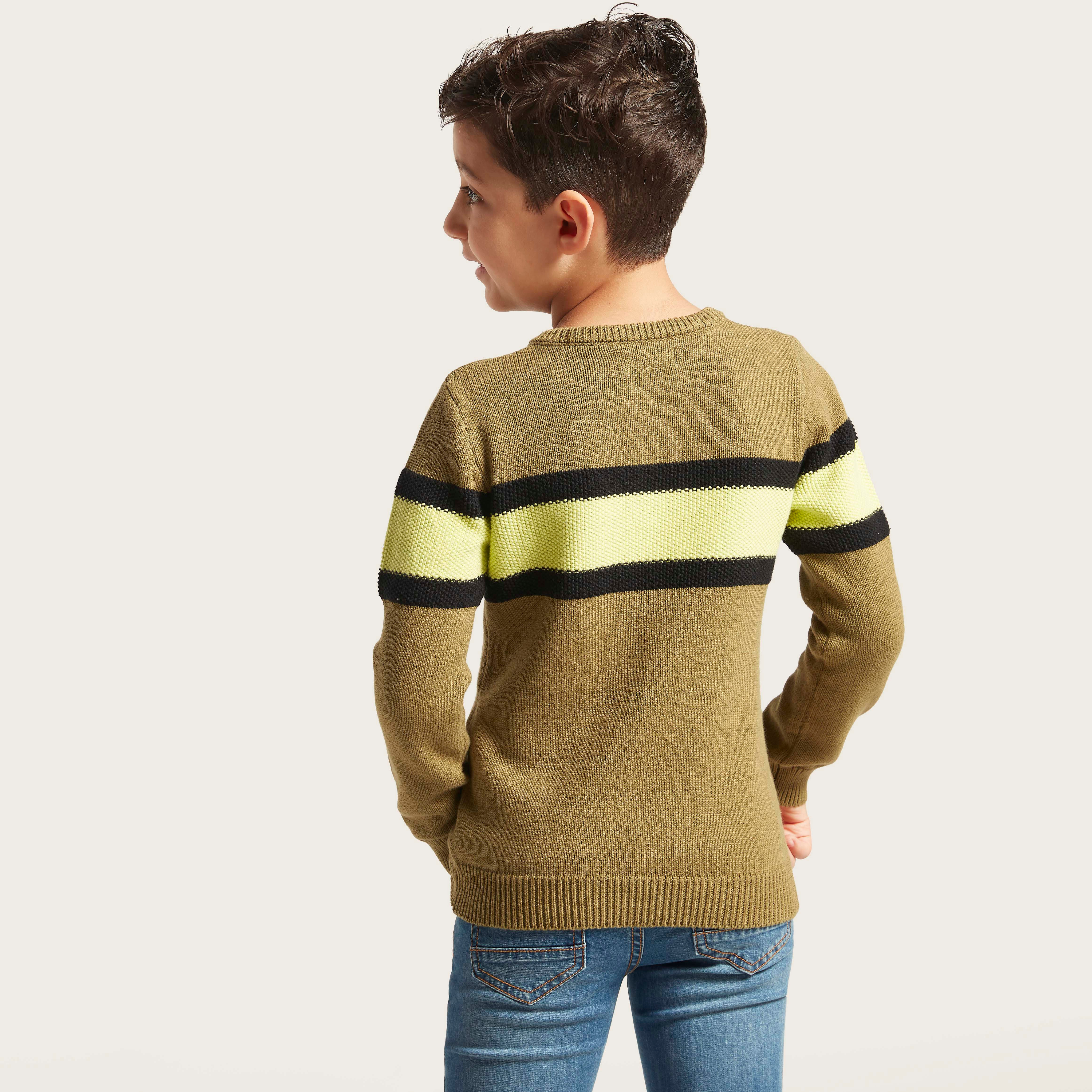 Juniors Striped Sweater with Long Sleeves-boys-clothing-jumpersandcardigans-image-4