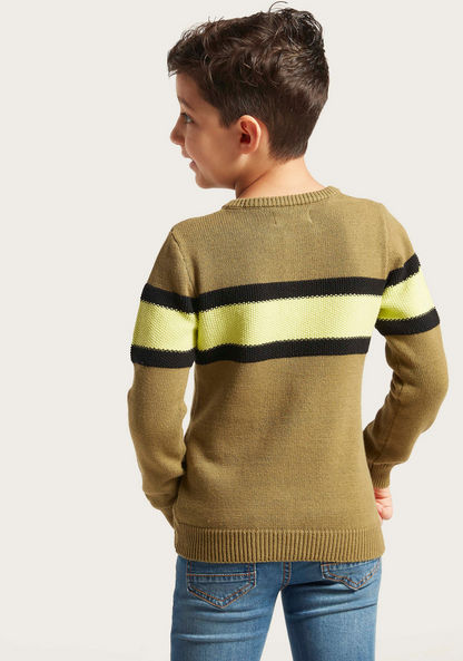Juniors Striped Sweater with Long Sleeves