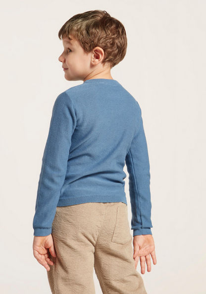 Juniors Textured Pullover with Henley Neck and Pocket