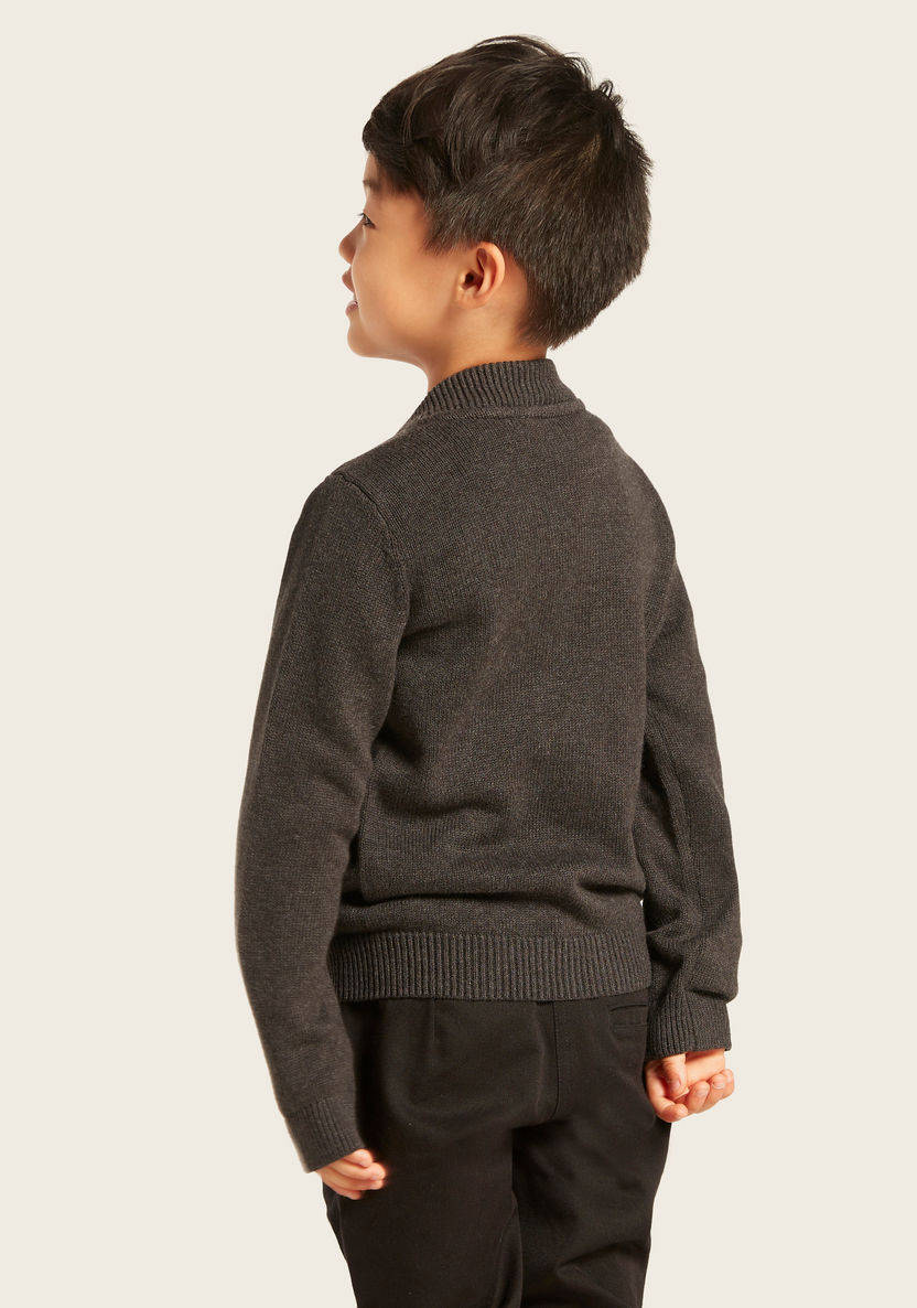 Juniors Textured Cardigan with Long Sleeves and Pockets-Sweaters and Cardigans-image-3