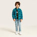 Juniors Striped Sweater with Long Sleeves and Zip Closure-Sweaters and Cardigans-thumbnailMobile-1