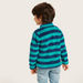 Juniors Striped Sweater with Long Sleeves and Zip Closure-Sweaters and Cardigans-thumbnail-3