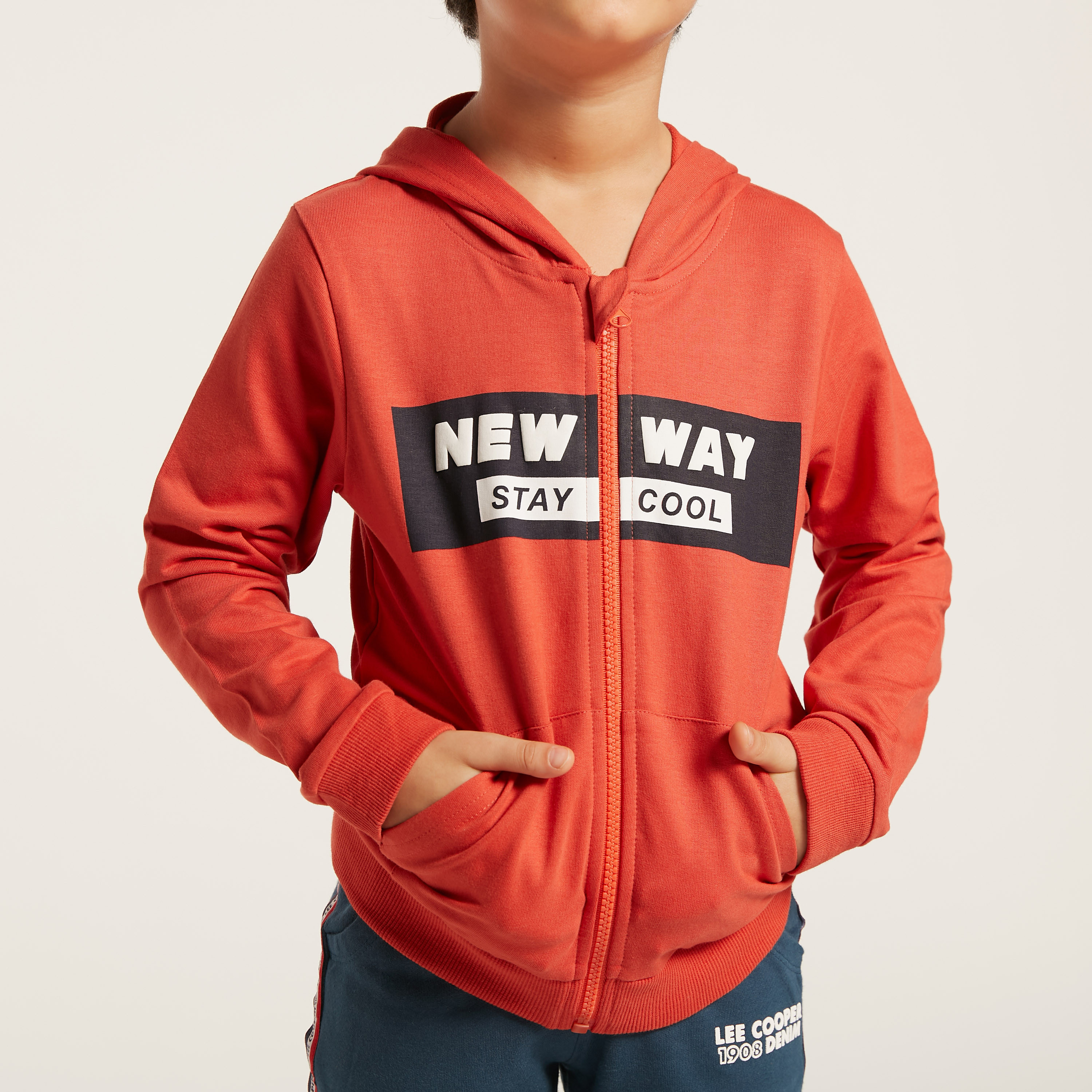 Juniors Graphic Print Hooded Sweater 