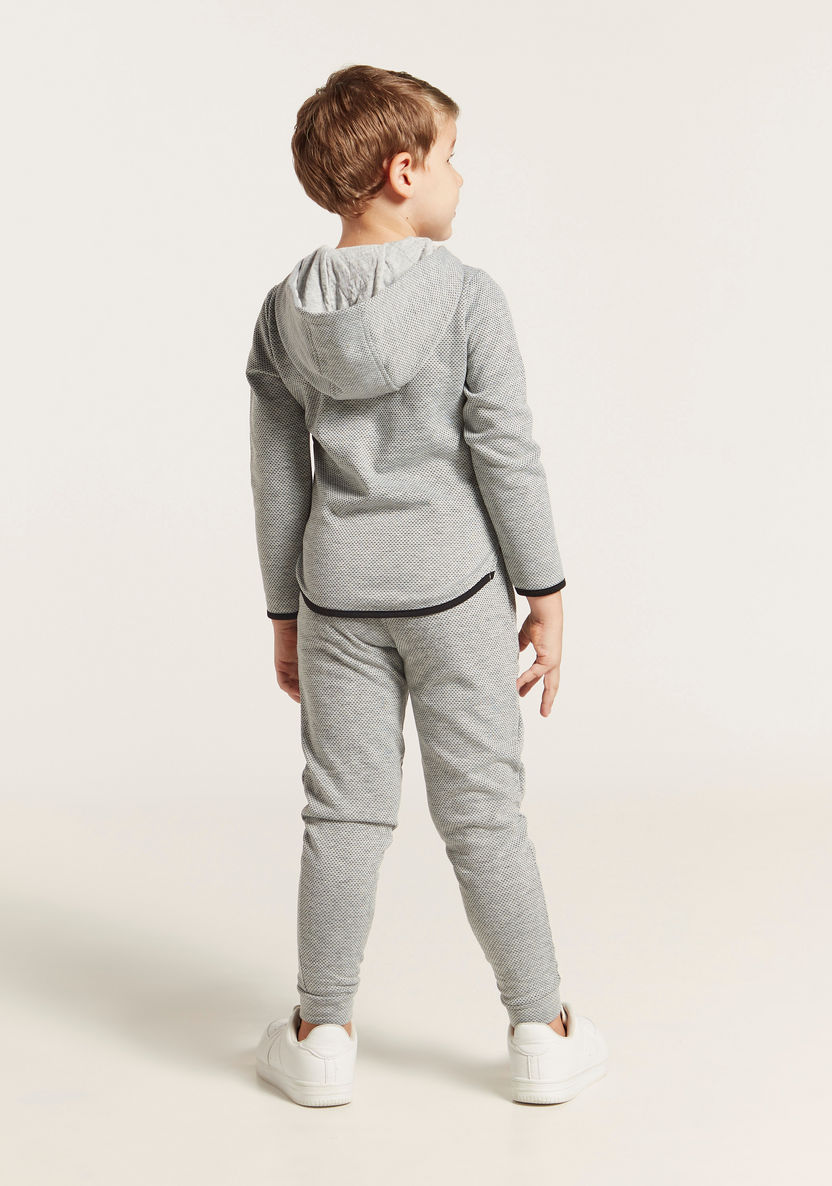 Juniors Textured Jacket with Long Long Sleeves and Jog Pants Set-Clothes Sets-image-4