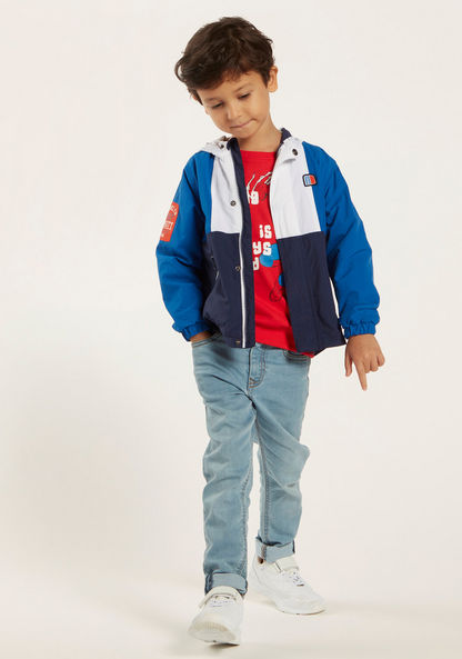 Juniors Panelled Jacket with Hood and Pockets