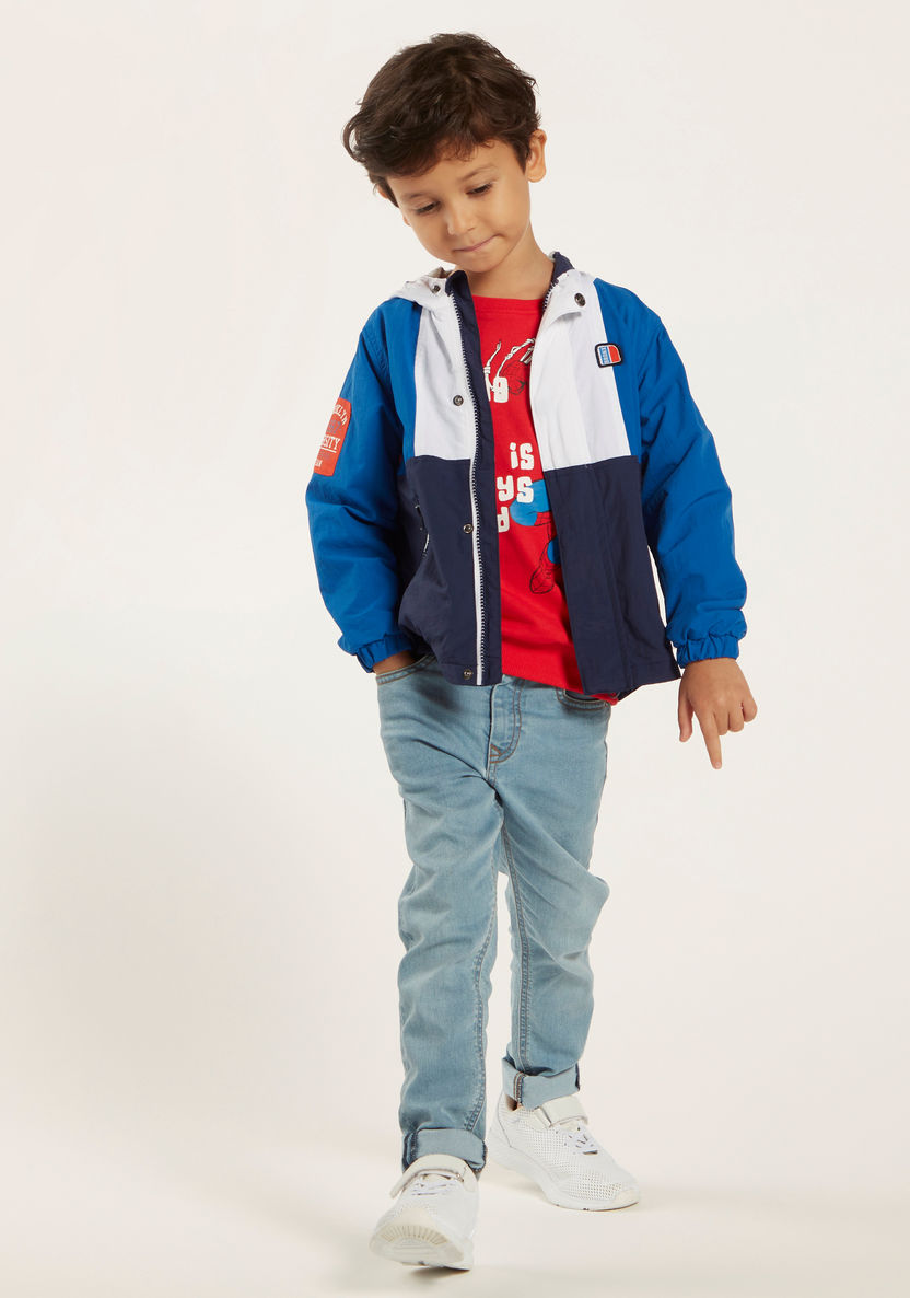 Juniors Panelled Jacket with Hood and Pockets-Coats and Jackets-image-0