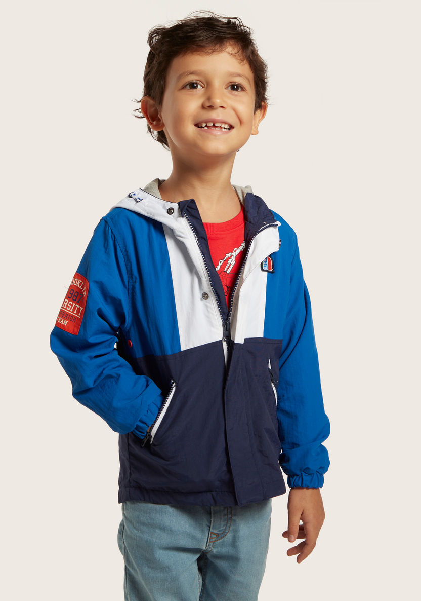 Juniors Panelled Jacket with Hood and Pockets-Coats and Jackets-image-1