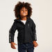 Juniors Hooded Solid Jacket with Long Sleeves and Tape Detail-Coats and Jackets-thumbnail-1