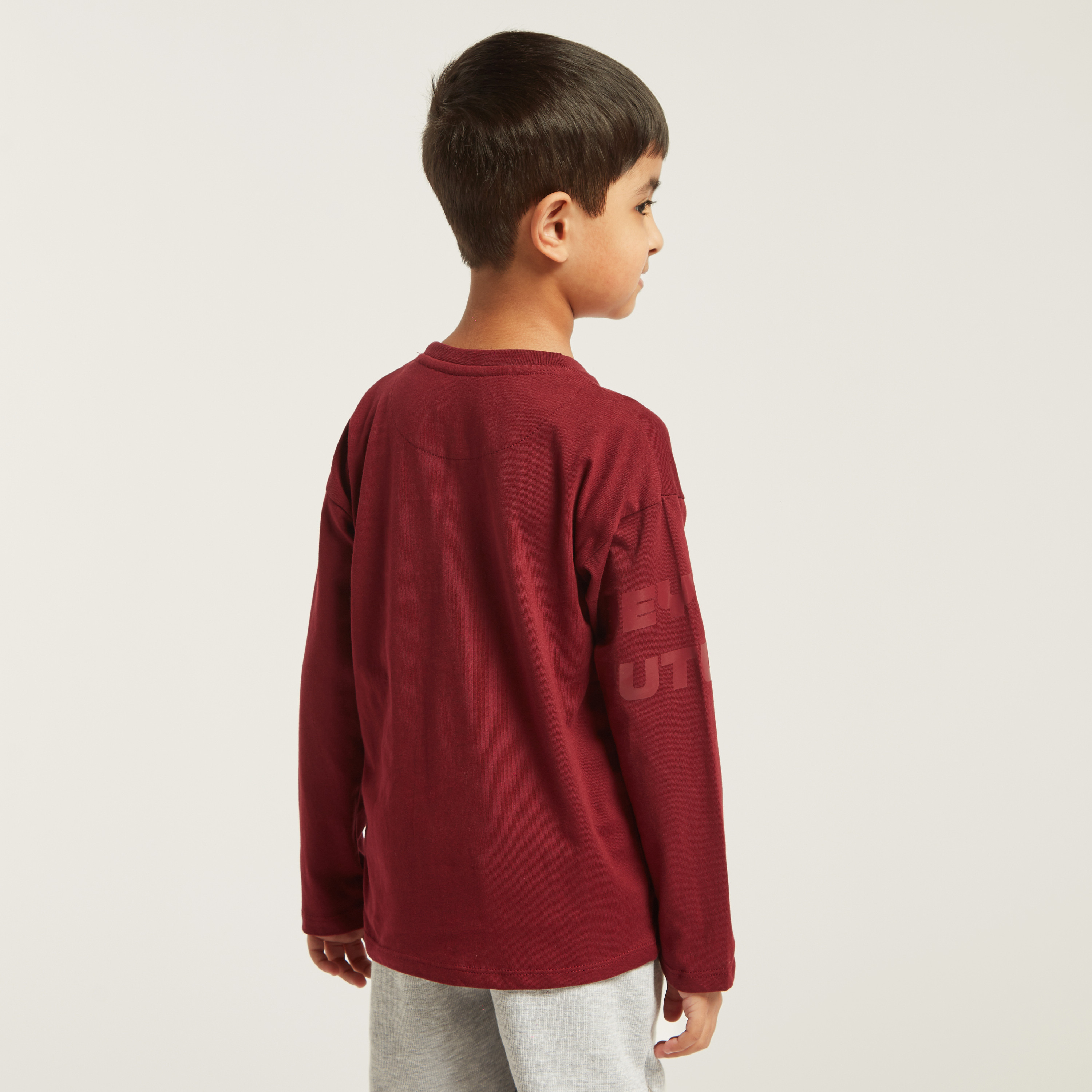 XYZ Graphic Print T-shirt with Long Sleeves and Zip Detail-sports-boys-clothing-tops-image-4