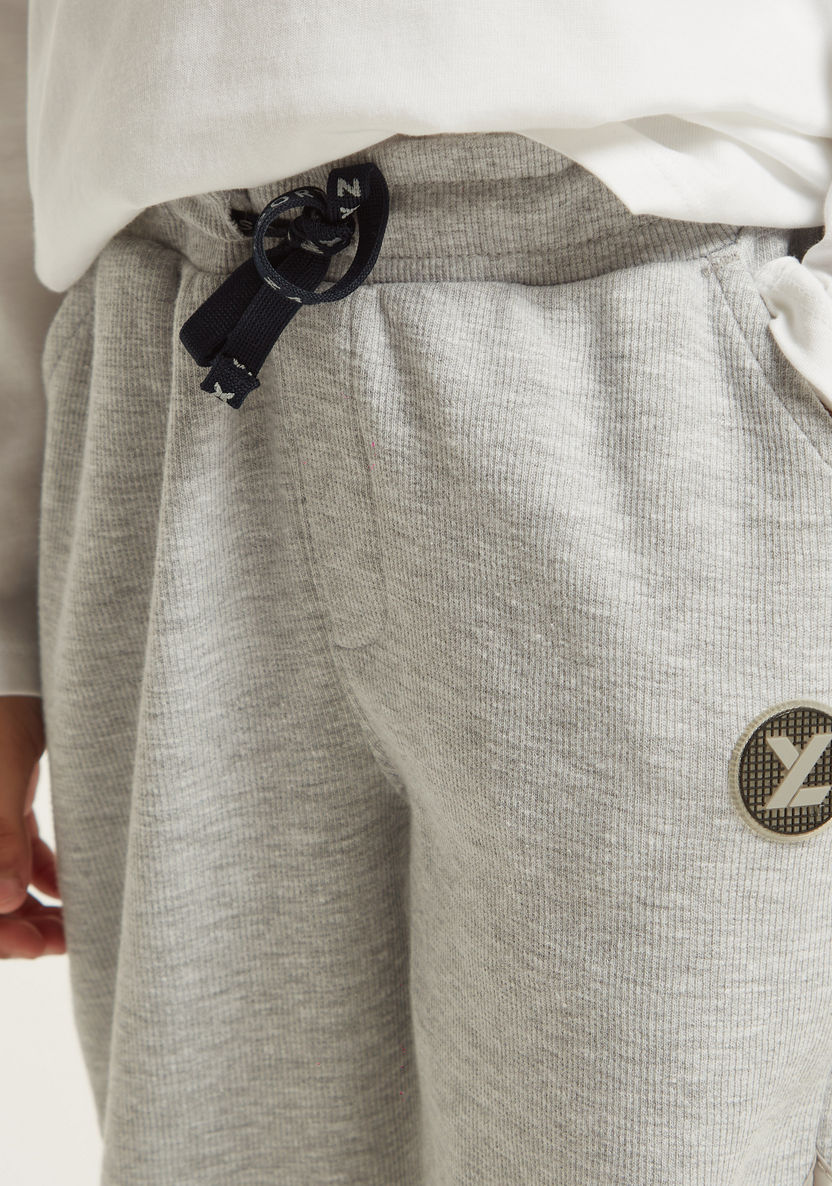 XYZ Solid Jog Pants with Pockets and Drawstring Closure-Bottoms-image-2