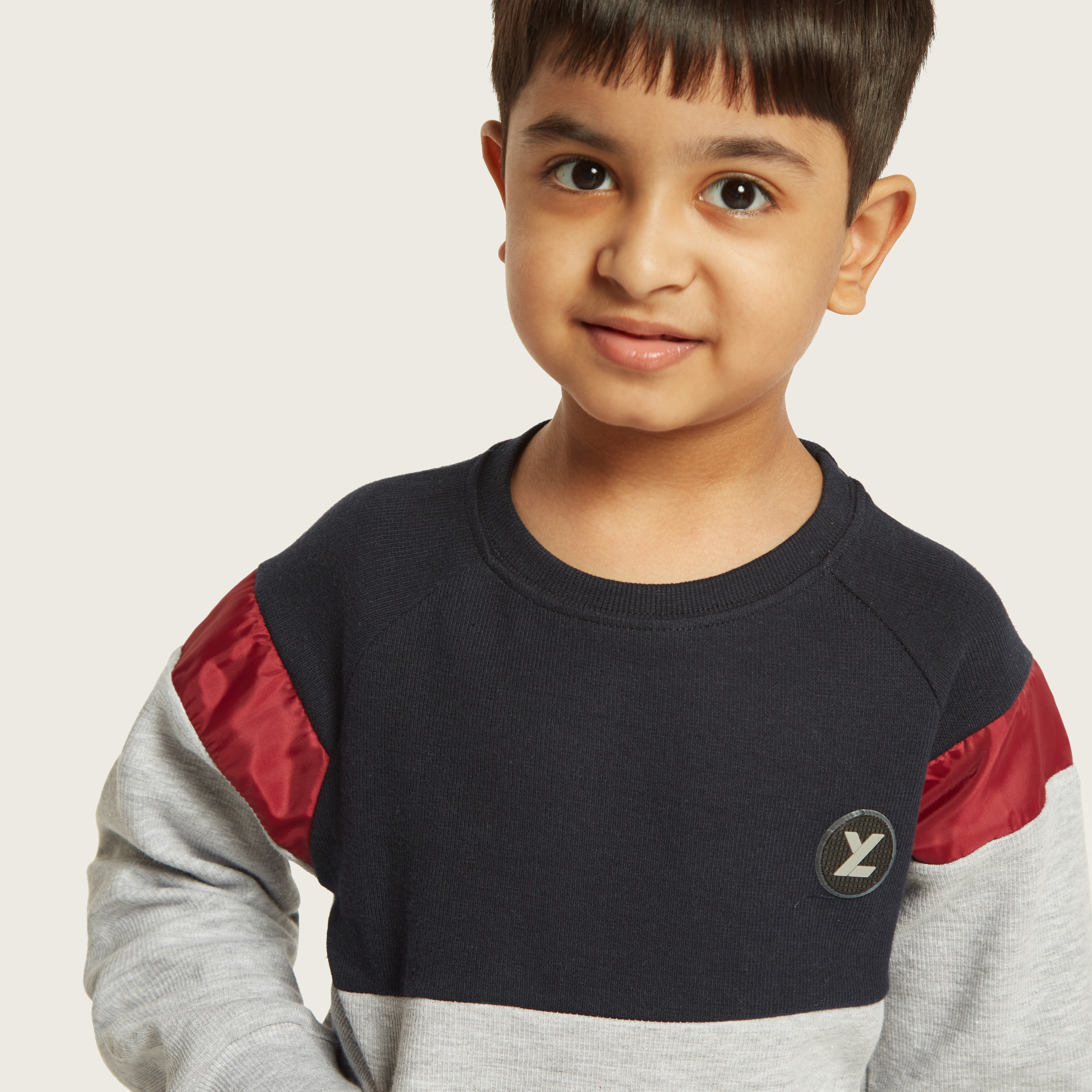 XYZ Panelled Pullover with Long Sleeves and Pockets-baby-boys-clothing-sportswear-tops-image-3