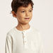 Eligo Textured Henley Neck T-shirt with Long Sleeves-T Shirts-thumbnail-2