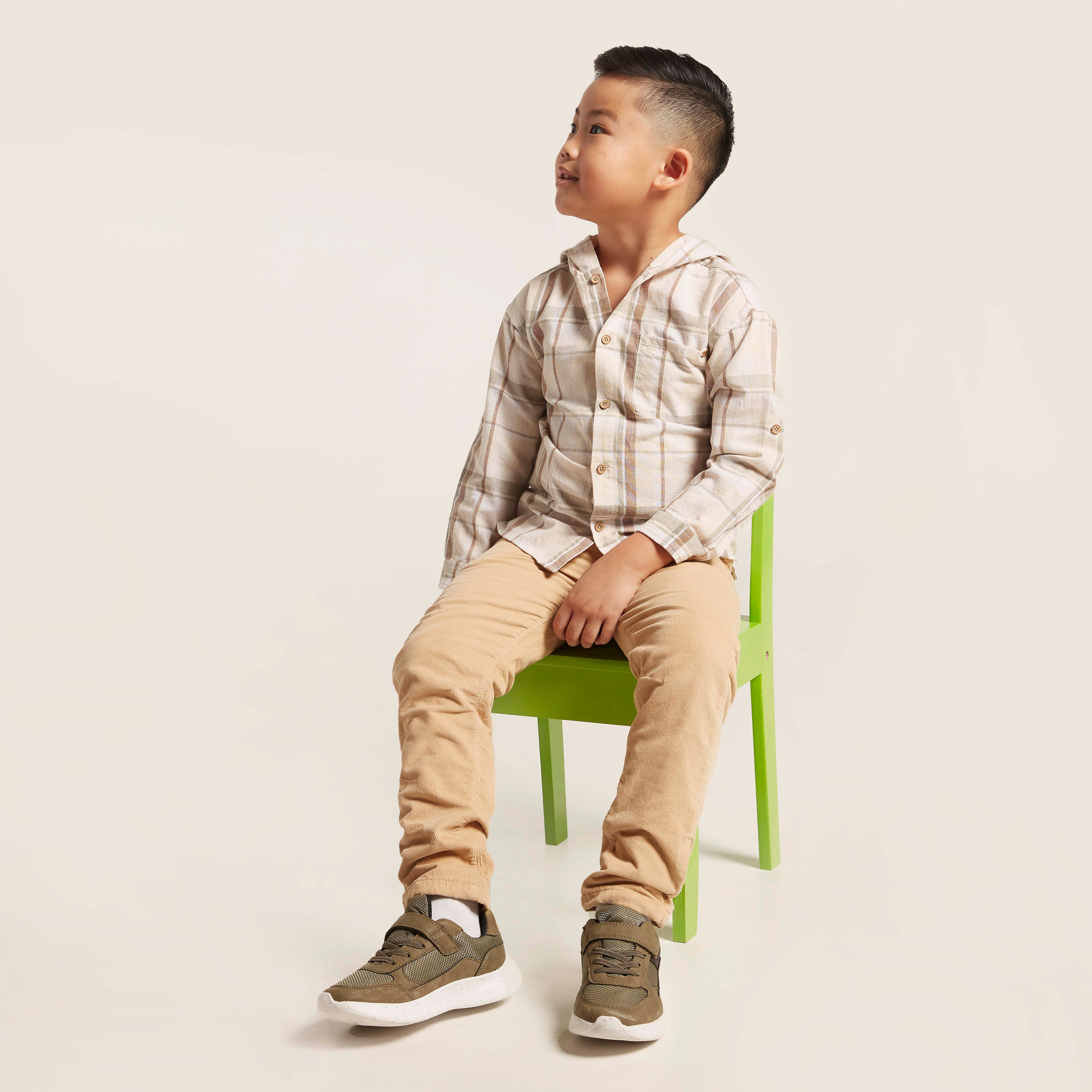 قميص كاروهات بأكمام طويلة وقبعة-boys-clothing-shirts-image-1