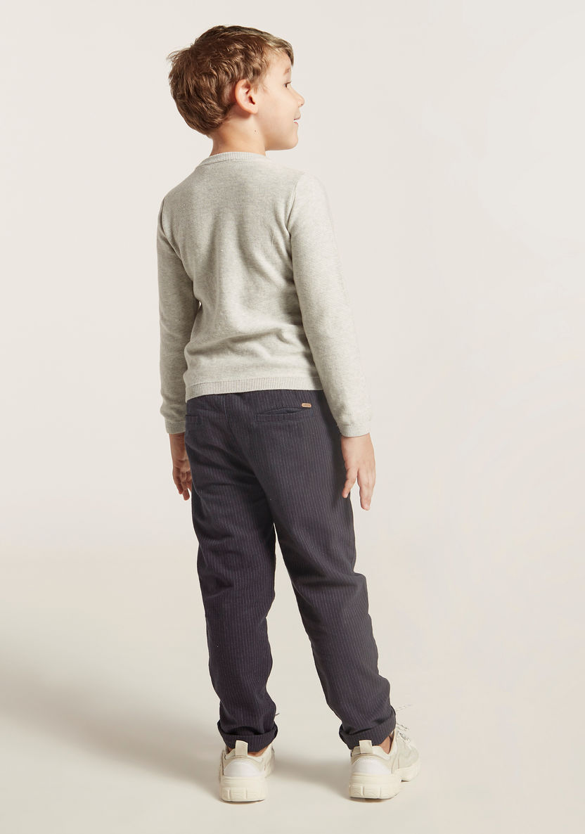 Textured Woven Pants with Pocket Detail and Elasticated Drawstring-Pants-image-3