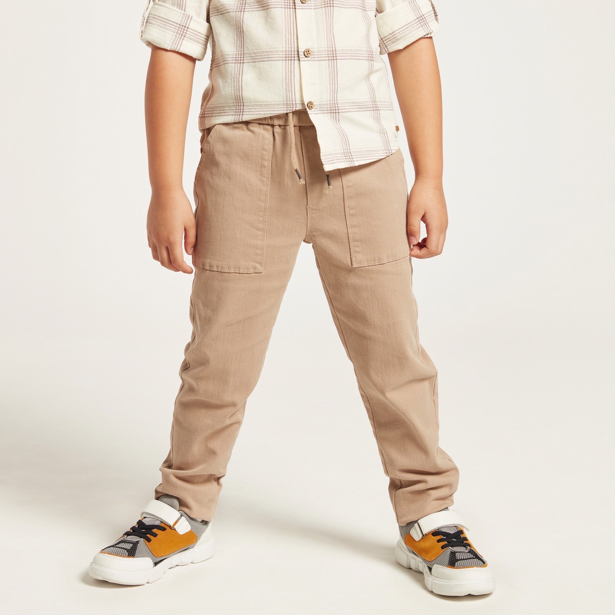 Eligo Solid Woven Pants with Drawstring Closure-boys-clothing-bottoms-trousers-image-1