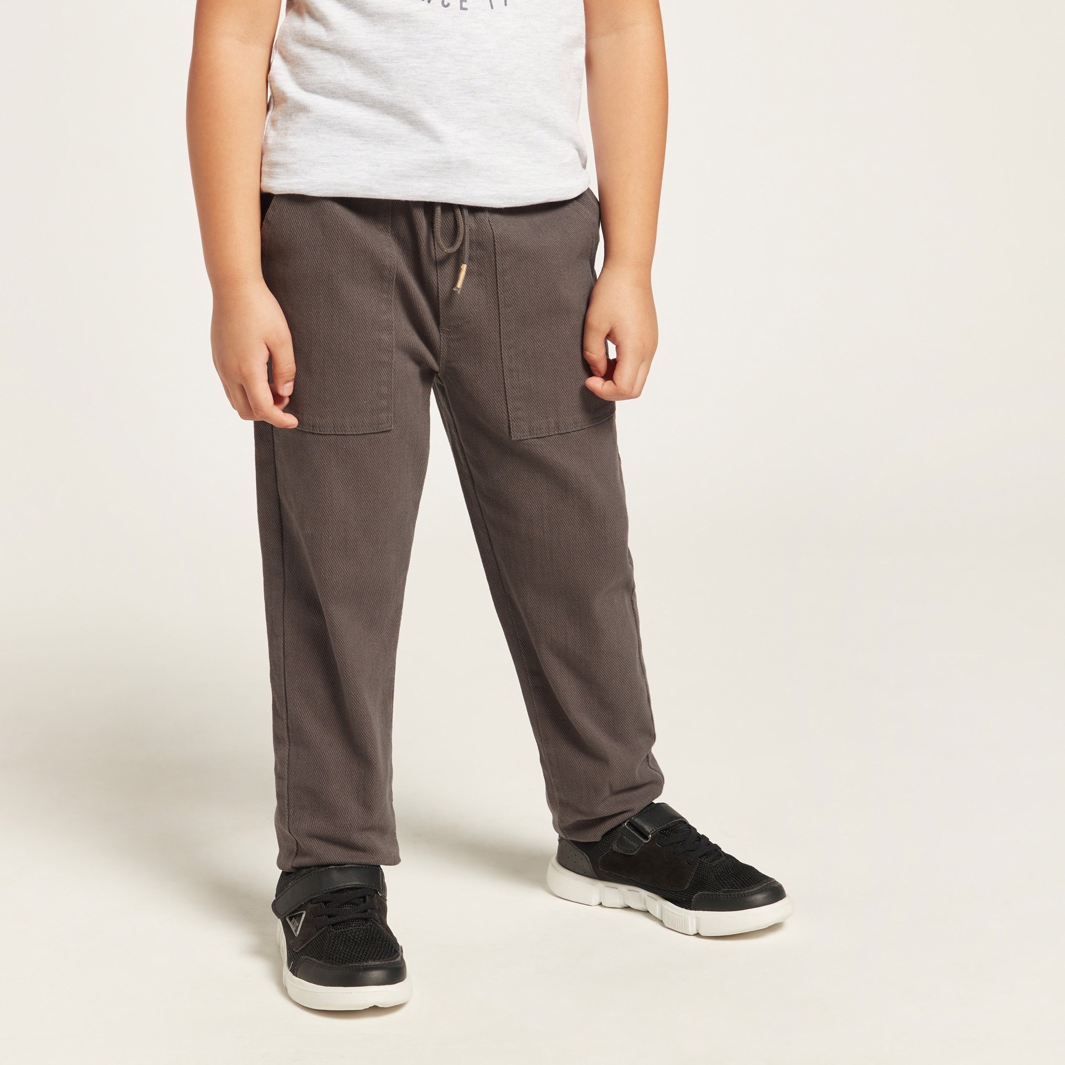 Eligo Solid Woven Pants with Drawstring Closure-boys-clothing-bottoms-trousers-image-1