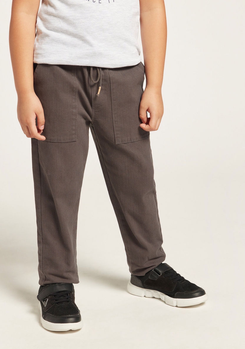 Solid Woven Pants with Drawstring Closure-Pants-image-0