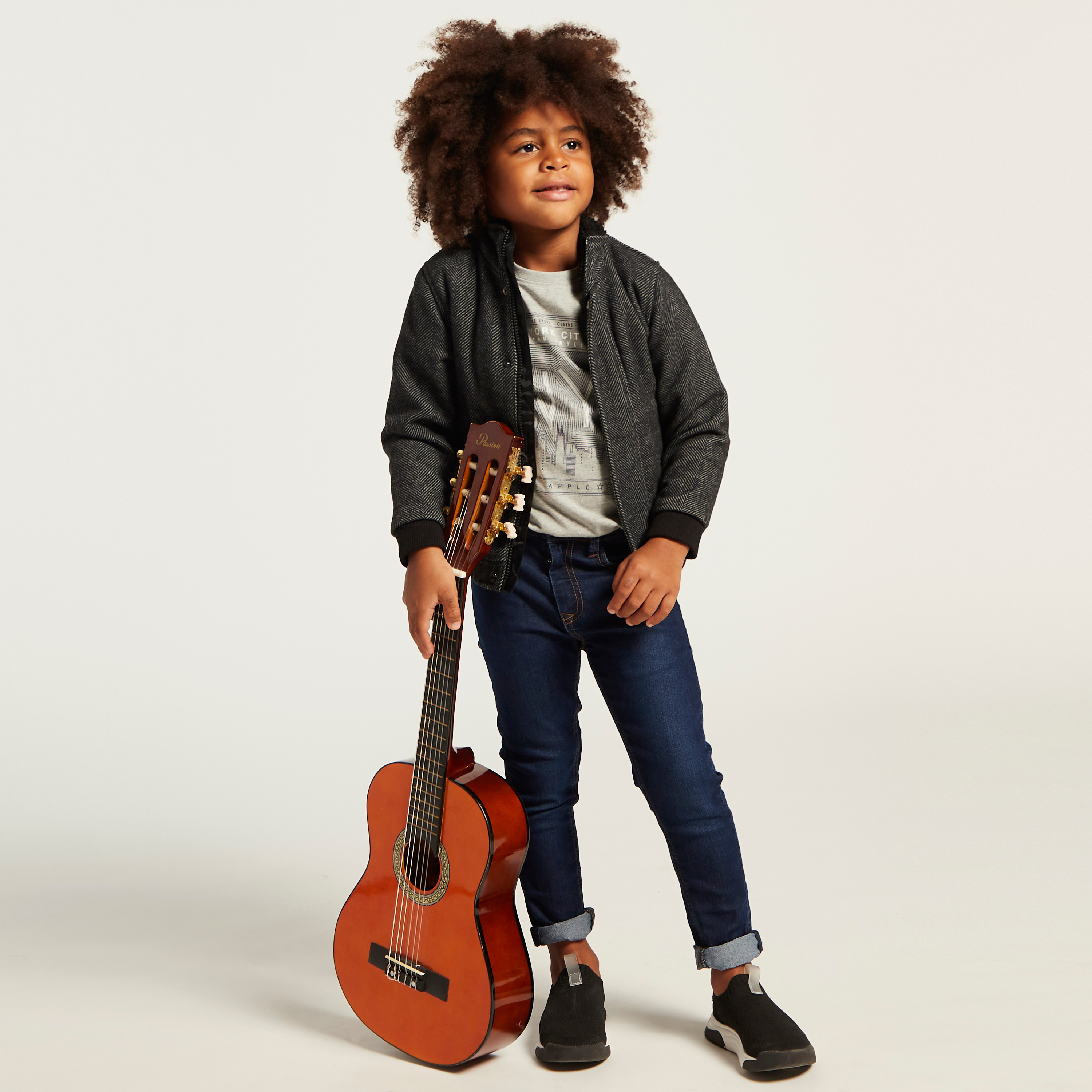 Eligo Textured Jacket with Long Sleeves and Zip Closure-baby-boys-clothing-winterwear-jacketsandblazers-image-1