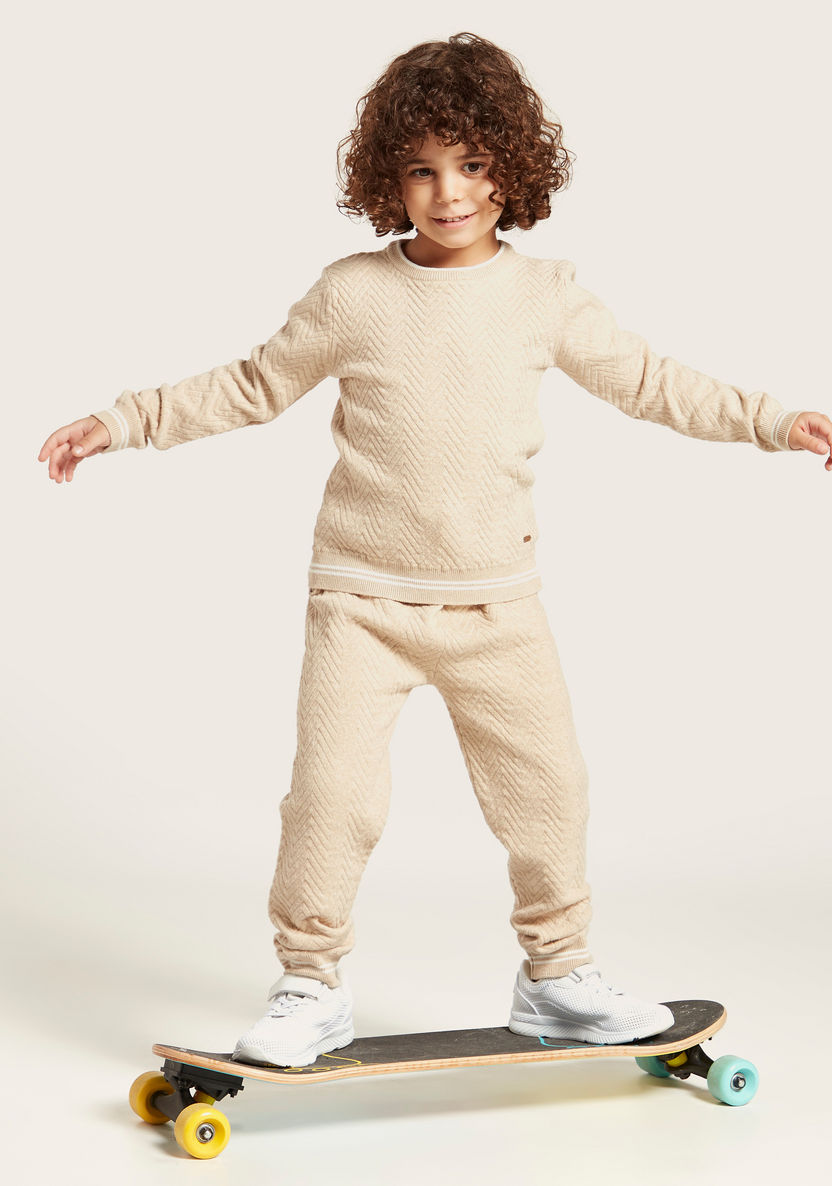 Textured Pullover and Jog Pants Set-Clothes Sets-image-0