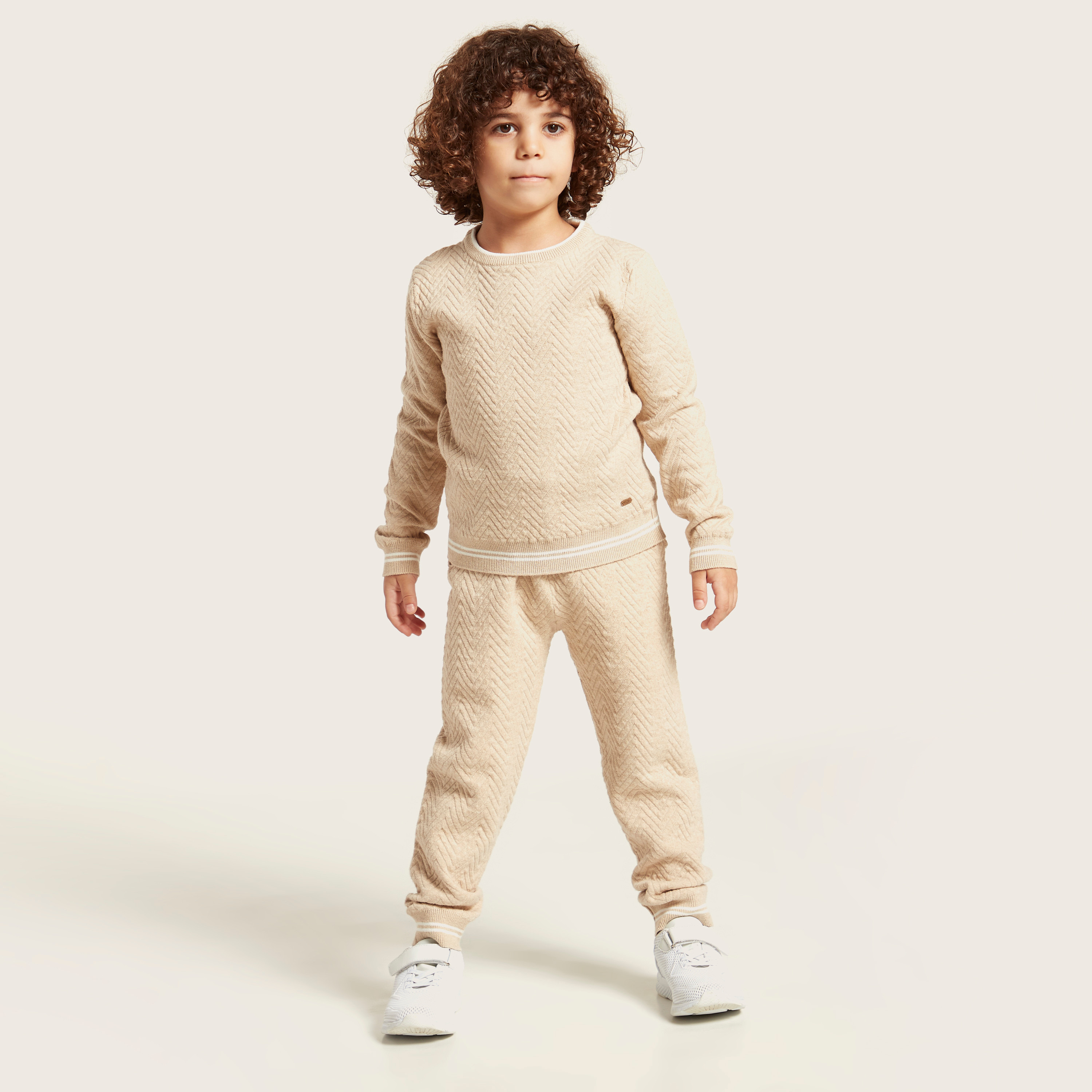 طقم بلوفر بارز الملمس وبنطلون رياضي-boys-clothing-setsandcoords-image-3