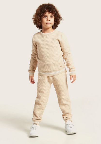 Textured Pullover and Jog Pants Set