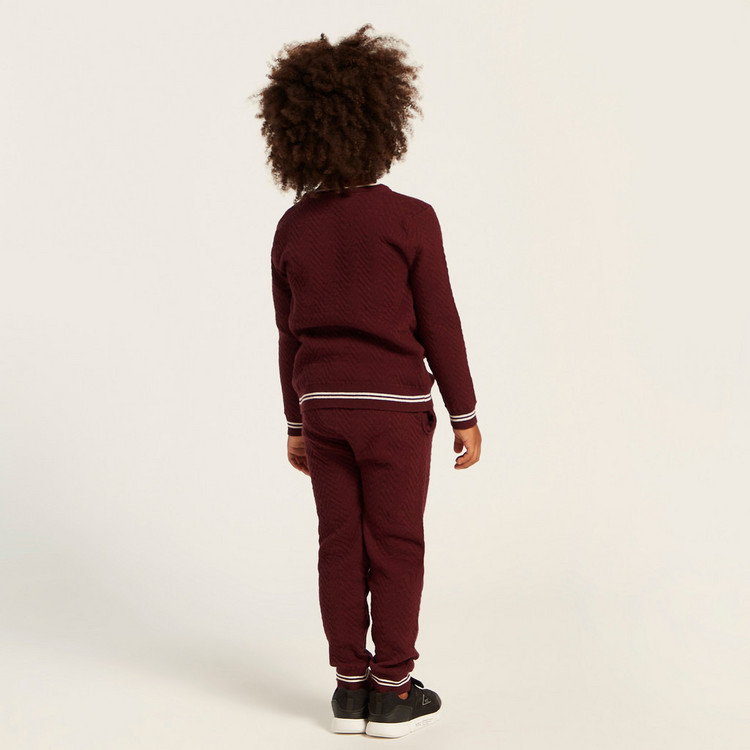 Textured Pullover and Jog Pants Set