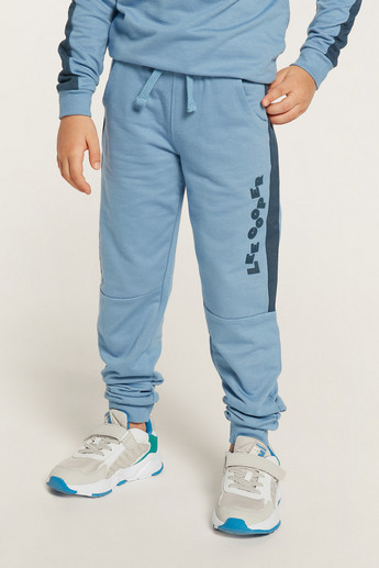 Lee Cooper Printed Knit Pants with Pockets and Drawstring Closure