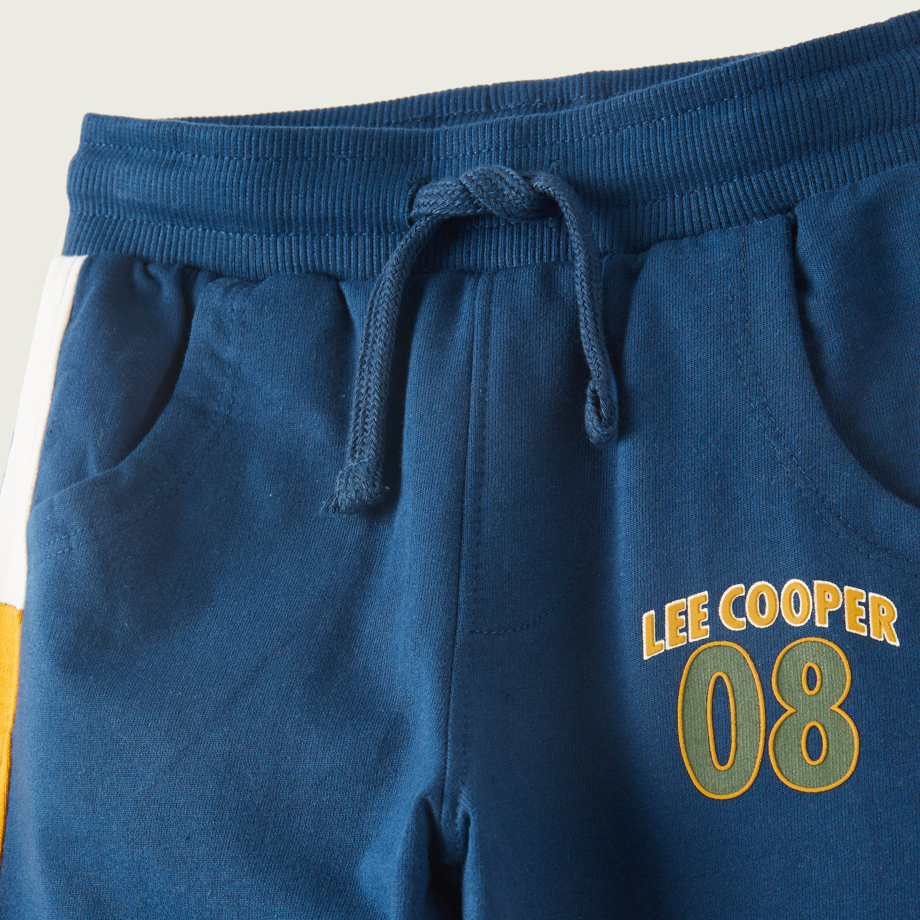 Lee Cooper Graphic Print Jog Pants with Pockets and Drawstring Closure-boys-clothing-bottoms-joggersandtrackpants-image-2