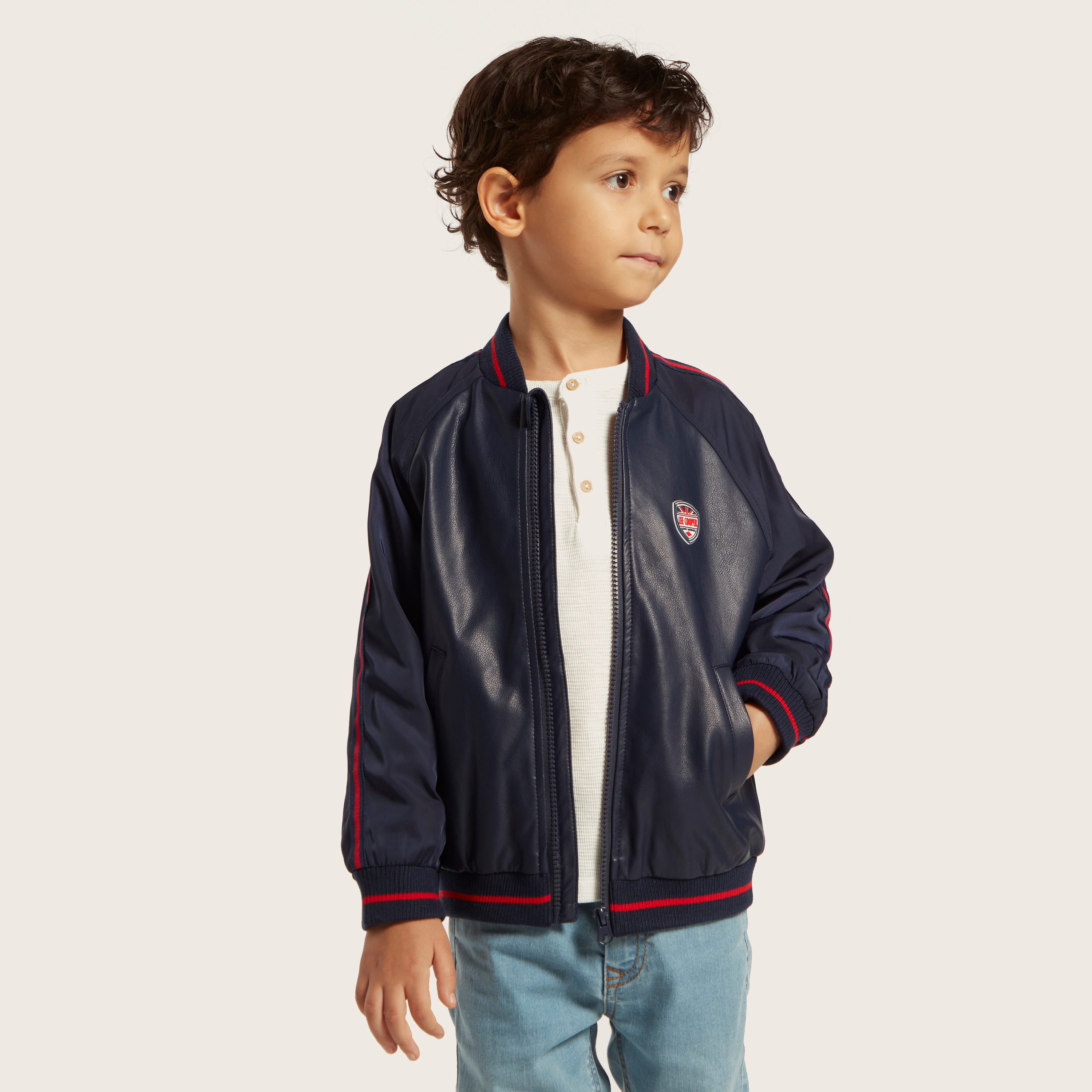 Lee Cooper Logo Embellished Jacket with Long Sleeves-baby-boys-clothing-winterwear-jacketsandblazers-image-2