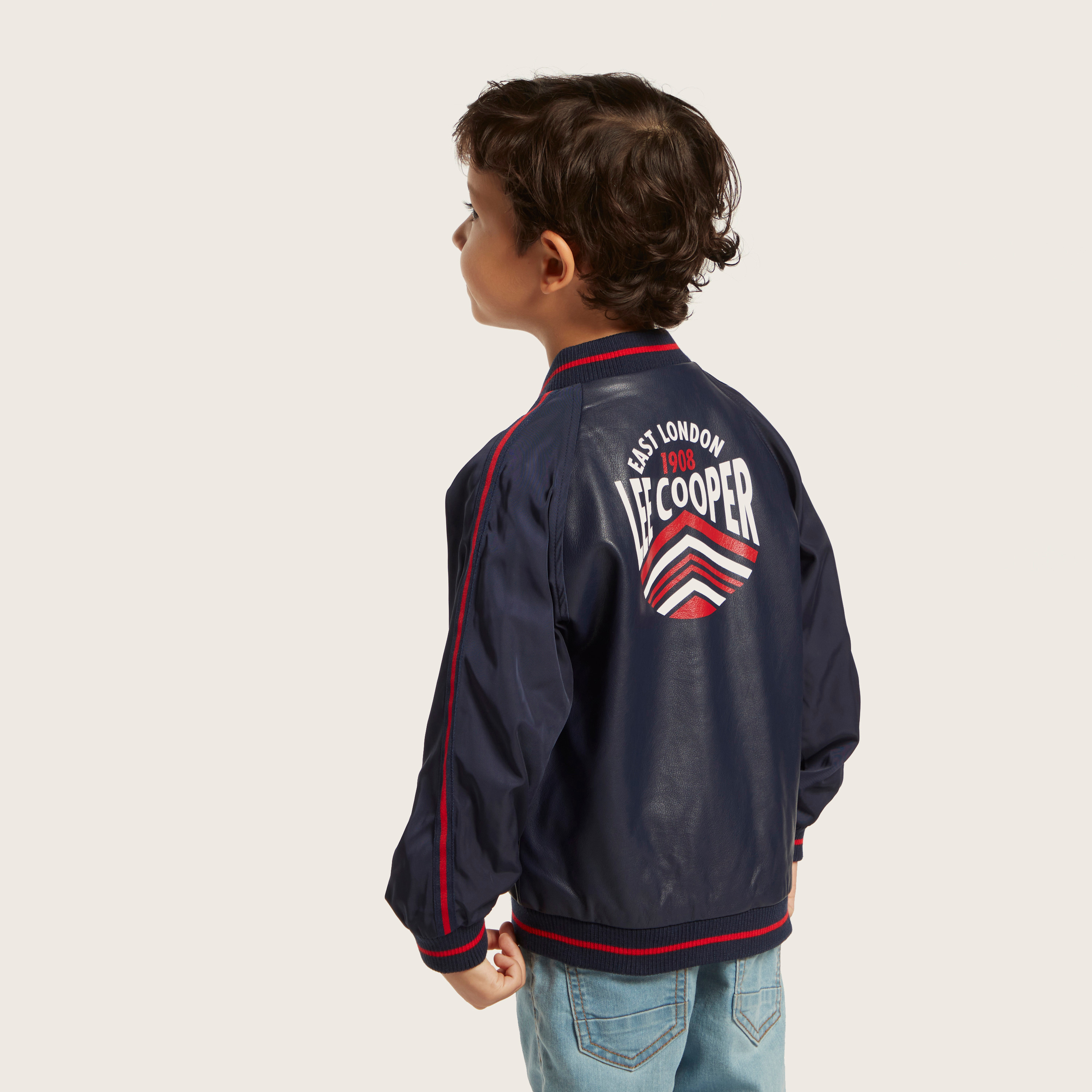 Lee Cooper Logo Embellished Jacket with Long Sleeves-baby-boys-clothing-winterwear-jacketsandblazers-image-4