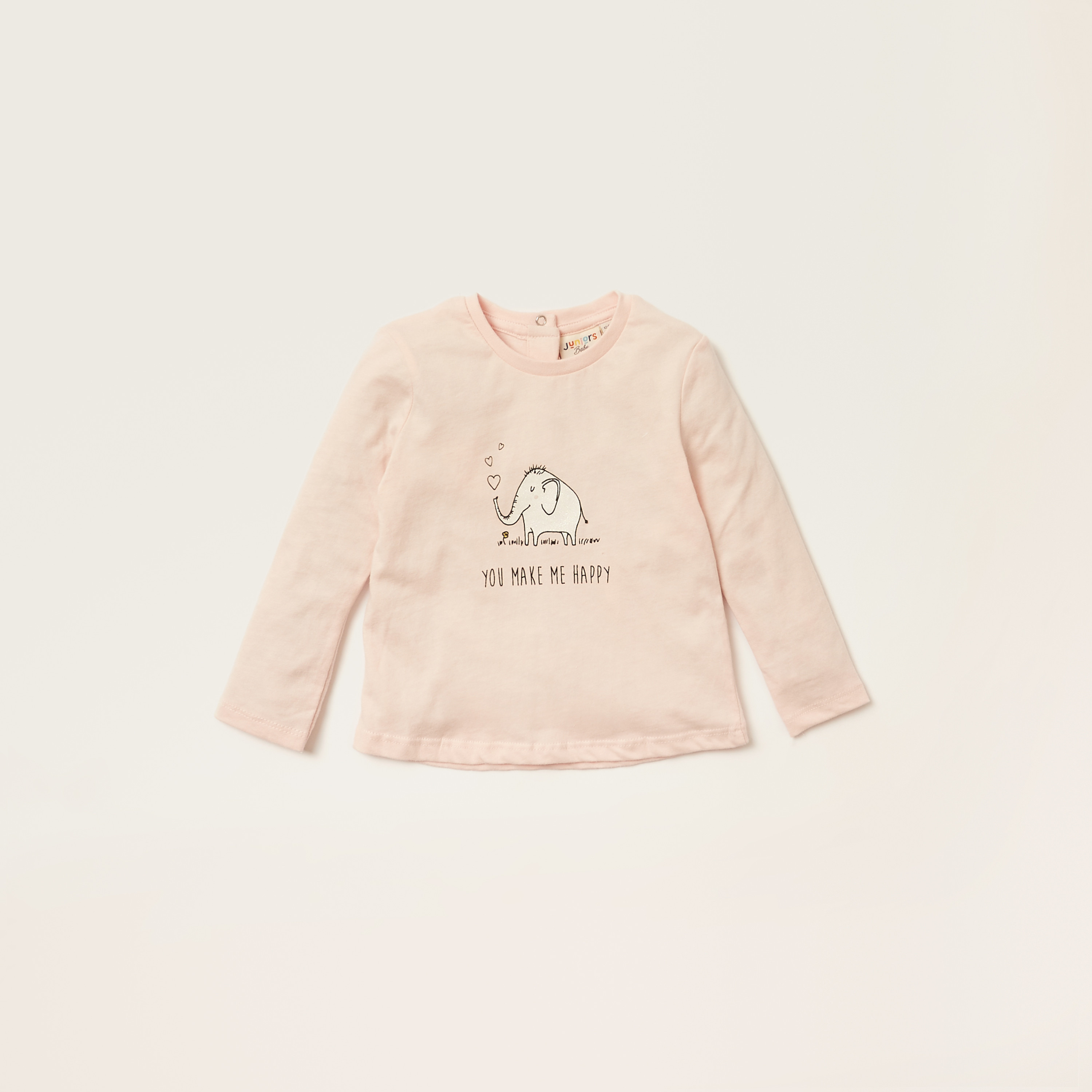 Juniors Printed T-shirt with Long Sleeves - Set of 5-baby-girls-clothing-multipacks-image-2