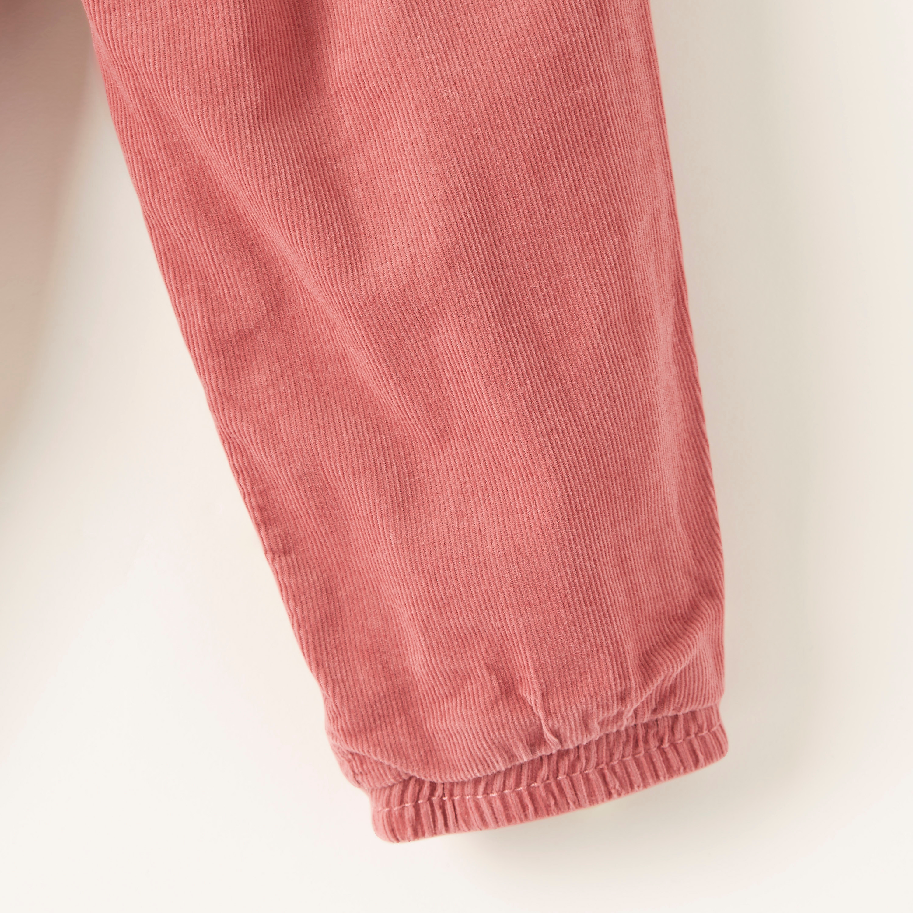 Juniors Solid Cord Pants with Pockets and Elasticated Wiastband-baby-girls-clothing-bottoms-trousers-image-3