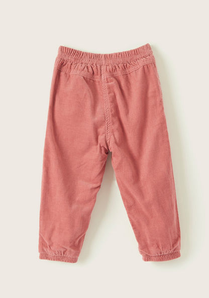 Juniors Solid Cord Pants with Pockets and Elasticated Wiastband