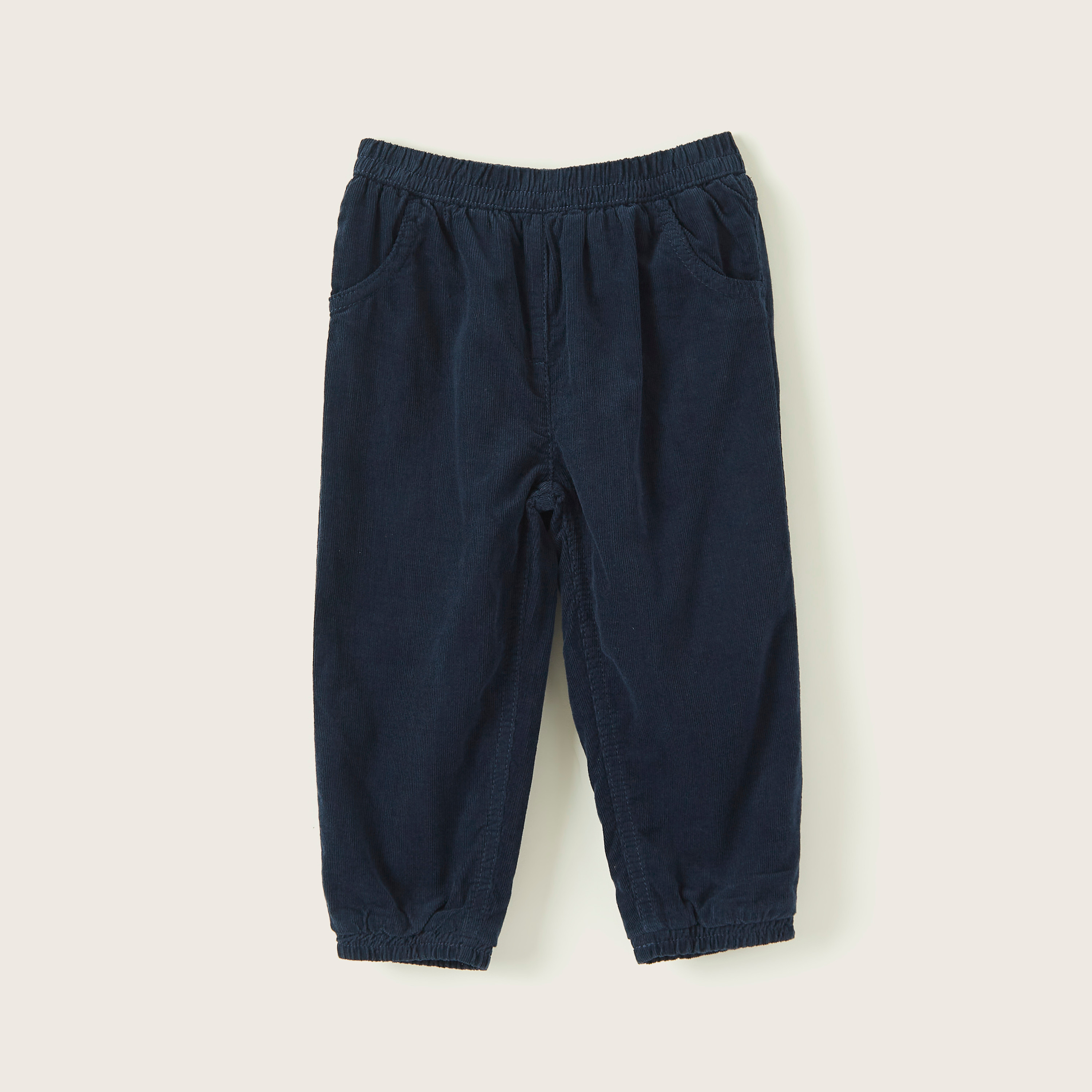 بنطلون سادة بخصر مطّاطي وجيوب من جونيورز-baby-girls-clothing-bottoms-trousers-image-1