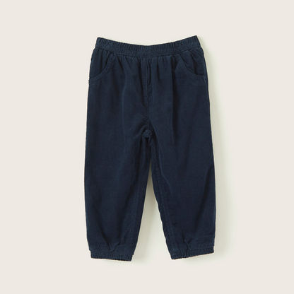 Juniors Solid Cord Pants with Pockets and Elasticated Waistband