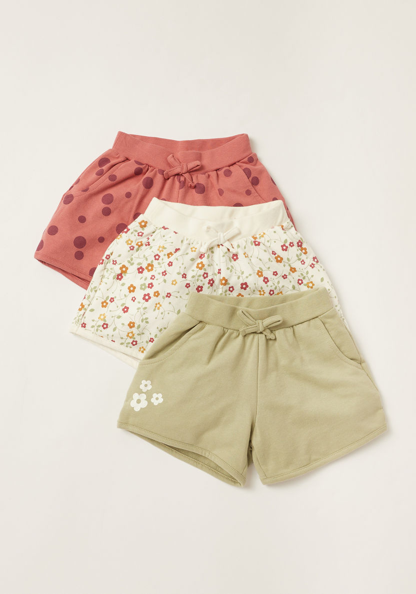 Juniors Printed Shorts with Pockets and Drawstring Closure - Set of 3-Shorts-image-0