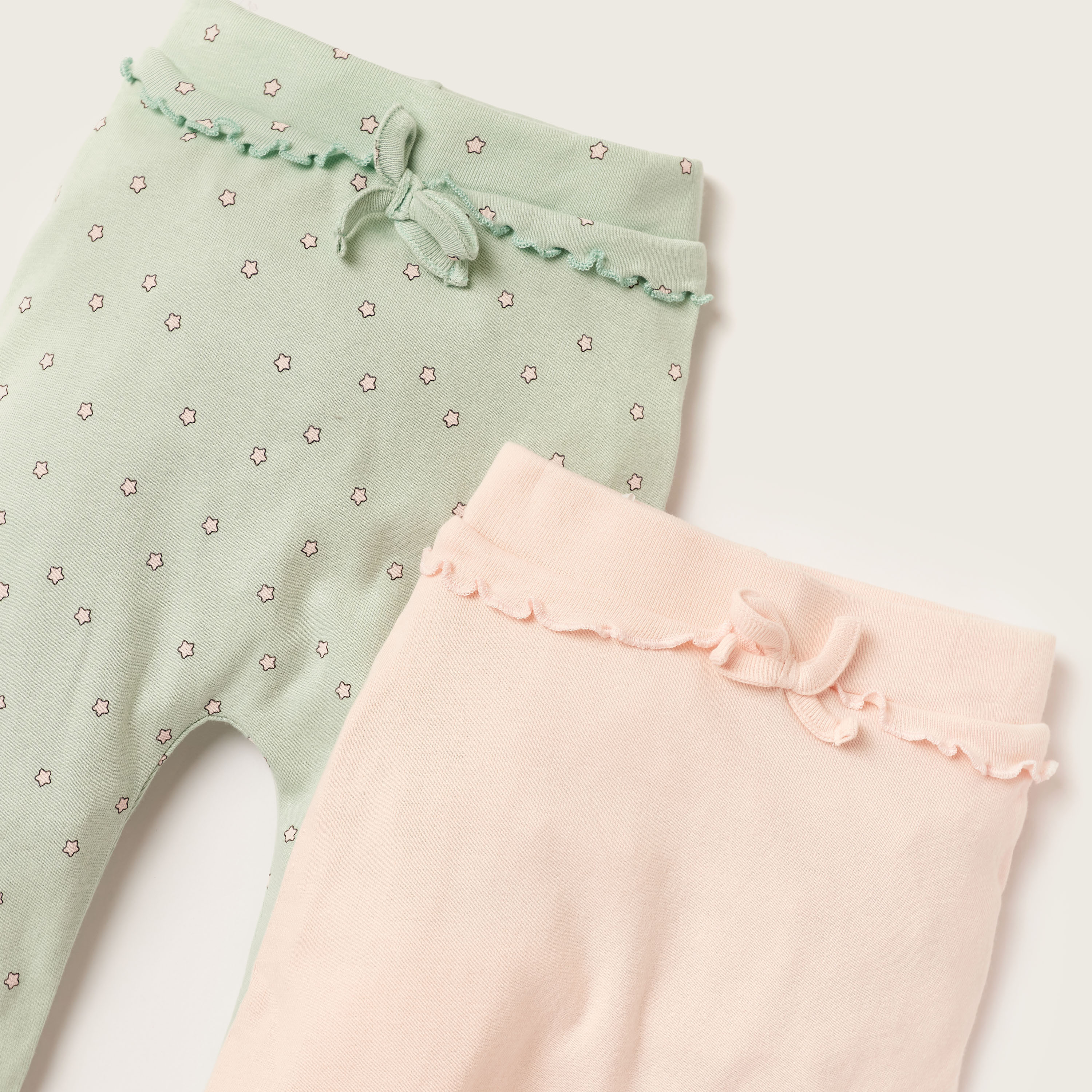 Juniors Assorted Knit Pants with Elasticated Waistband - Set of 2-baby-girls-clothing-bottoms-leggings-image-2