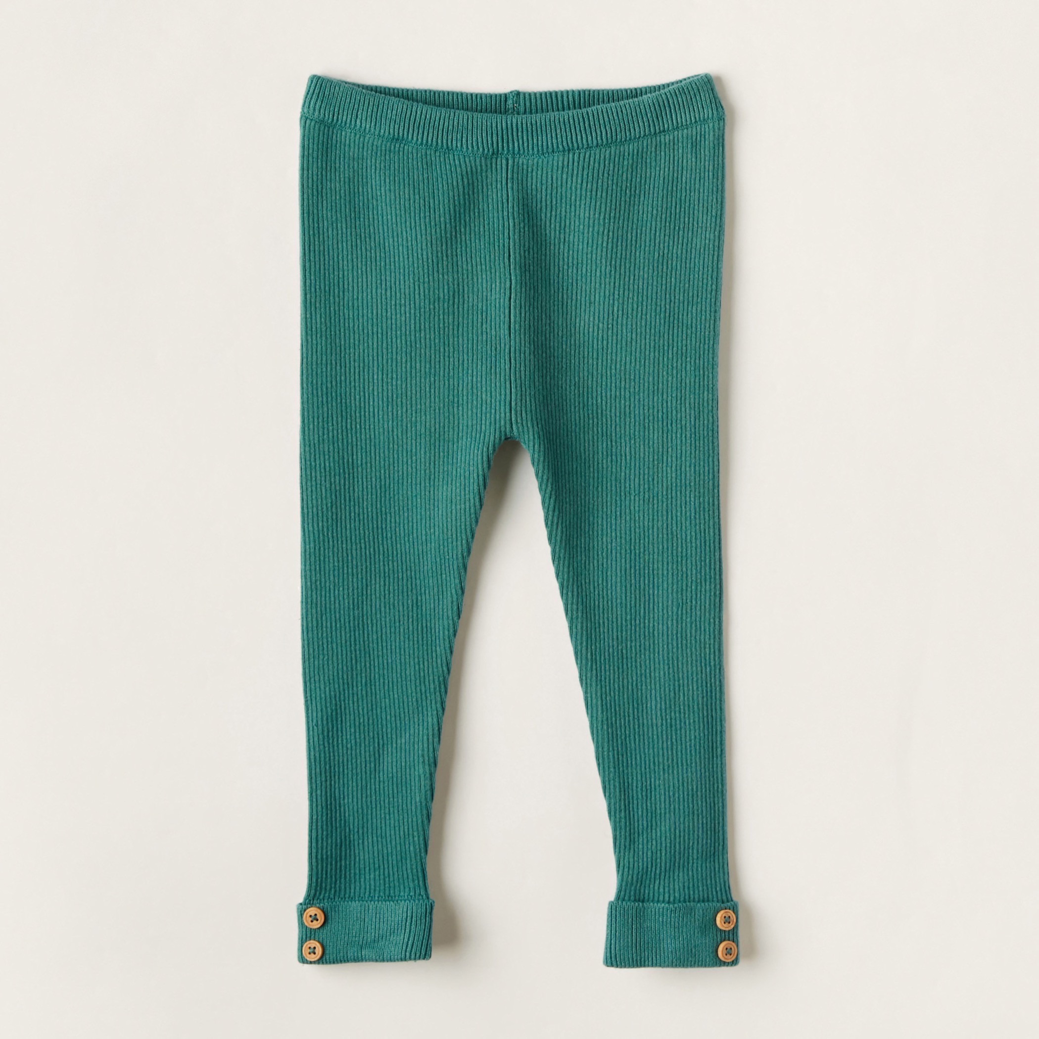 Juniors Slim Fit Solid Leggings with Elasticated Waistband-baby-girls-clothing-bottoms-leggings-image-1