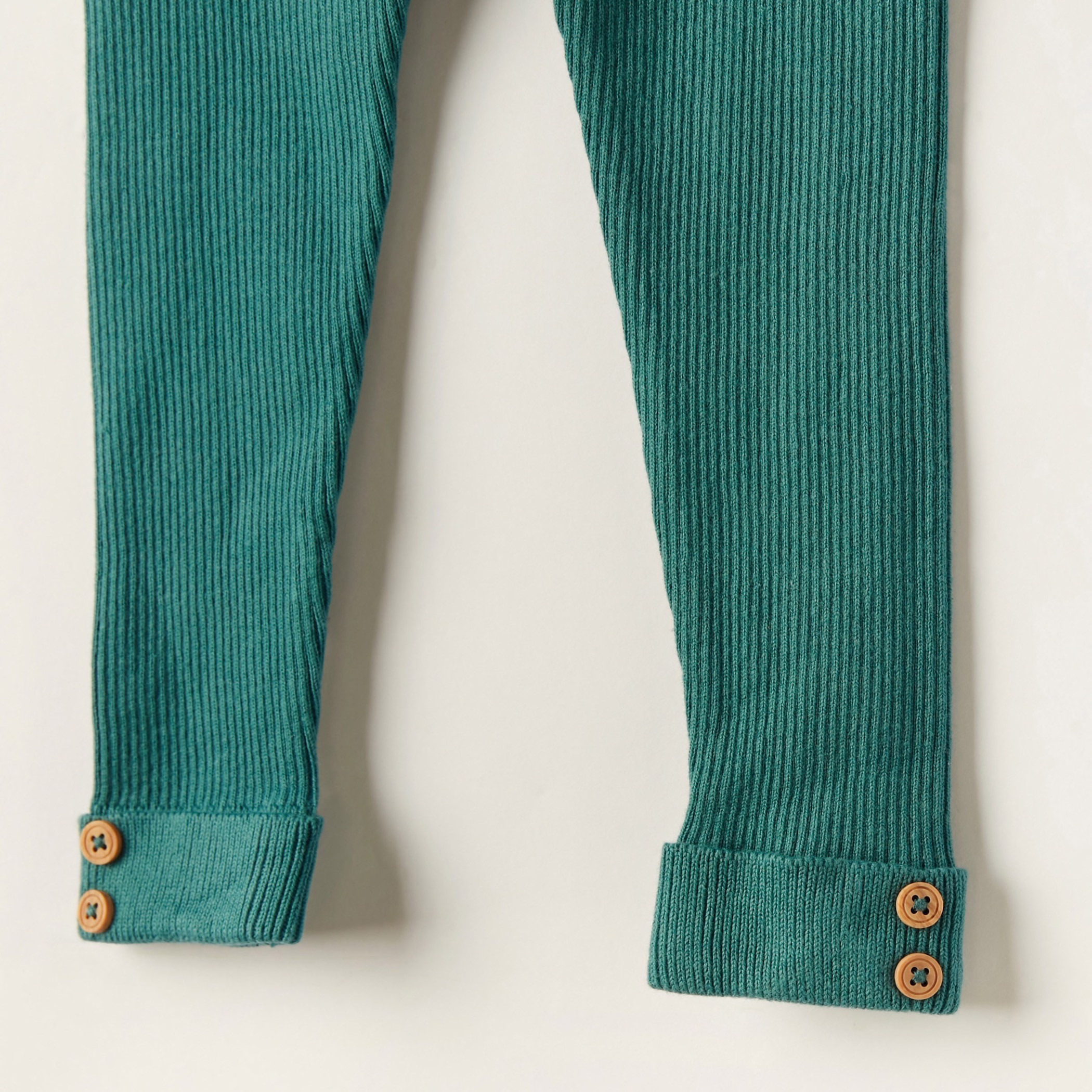 Juniors Slim Fit Solid Leggings with Elasticated Waistband-baby-girls-clothing-bottoms-leggings-image-2