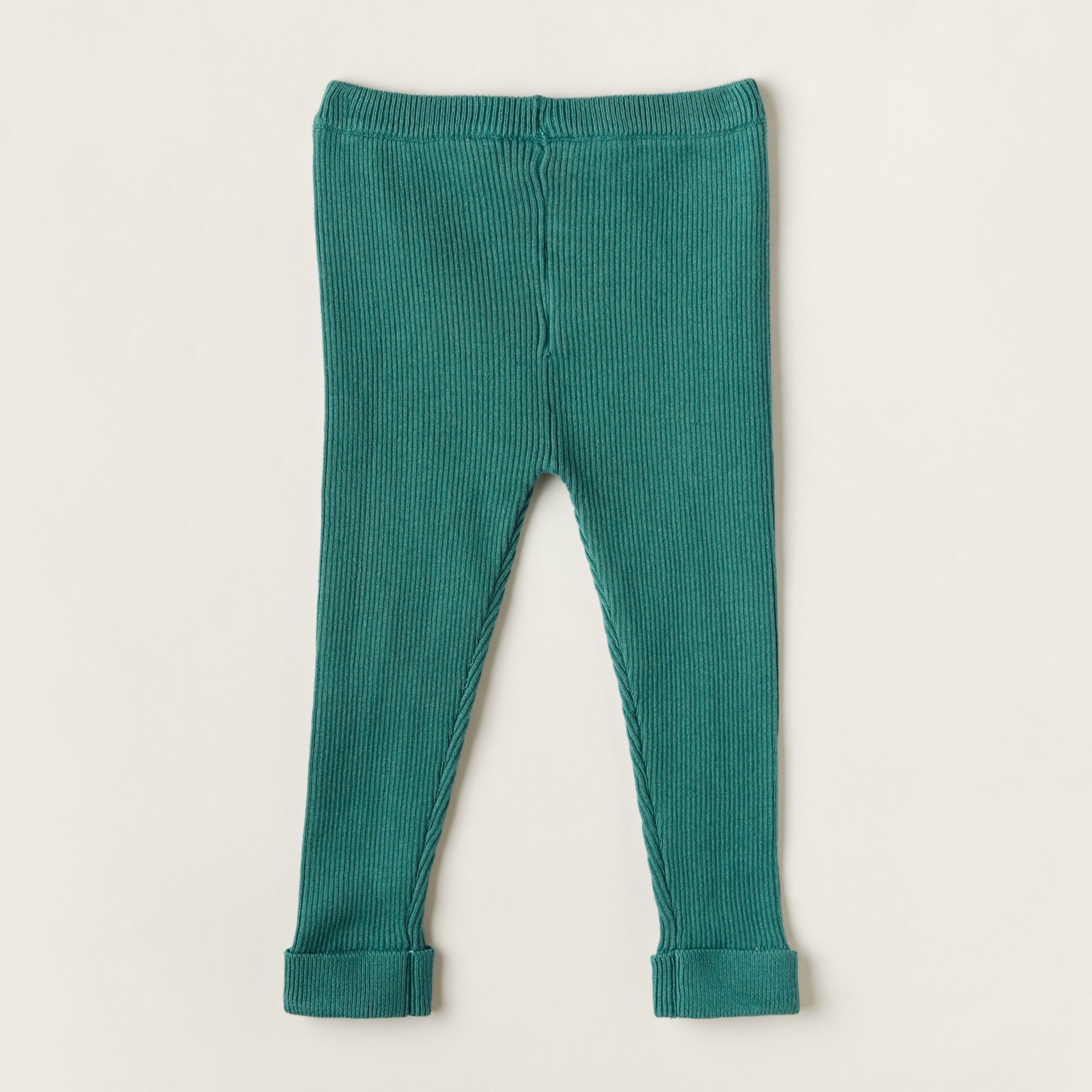 Juniors Slim Fit Solid Leggings with Elasticated Waistband-baby-girls-clothing-bottoms-leggings-image-3