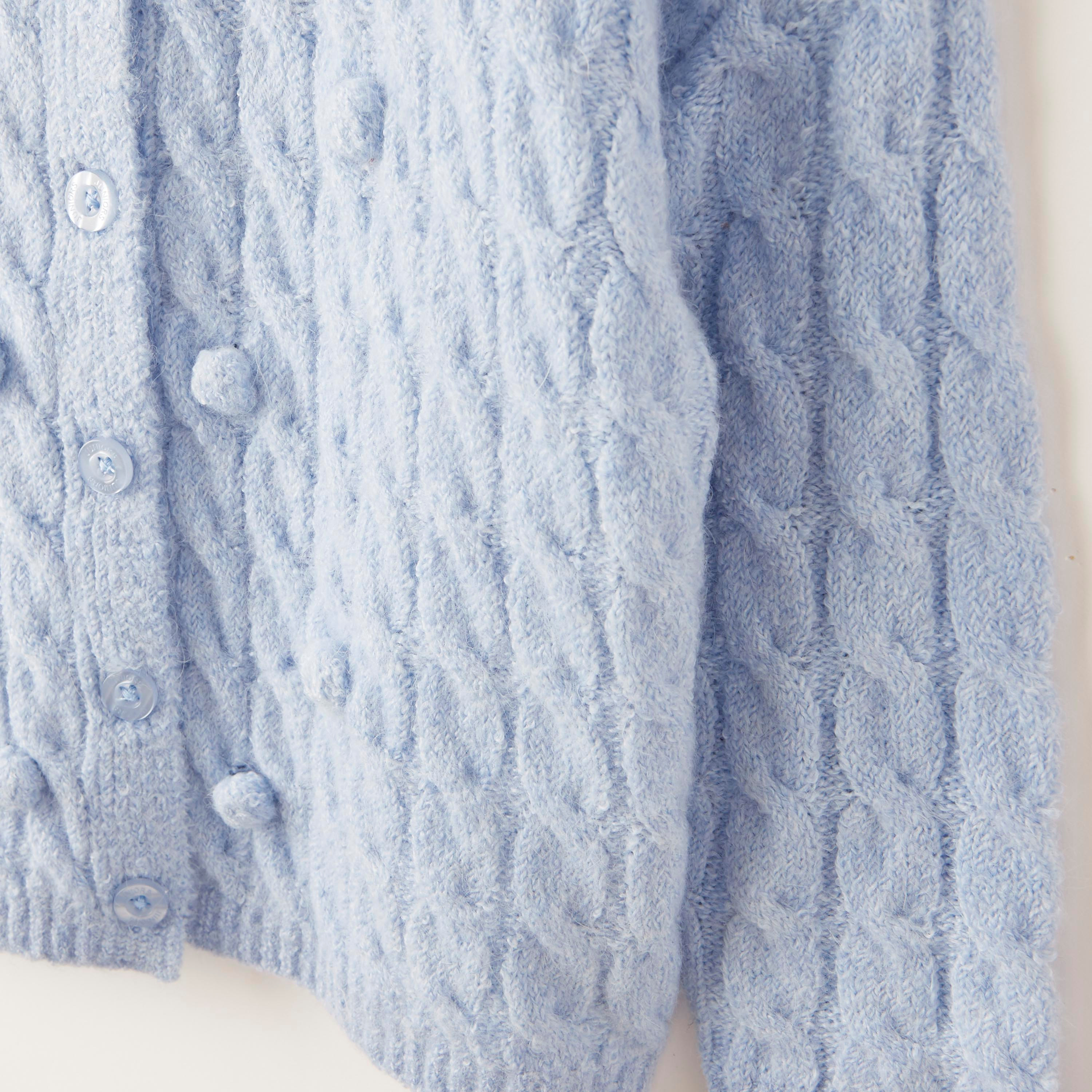 Juniors Knitted Cardigan with Crew Neck and Button Closure-baby-girls-clothing-jumpersandcardigans-image-4