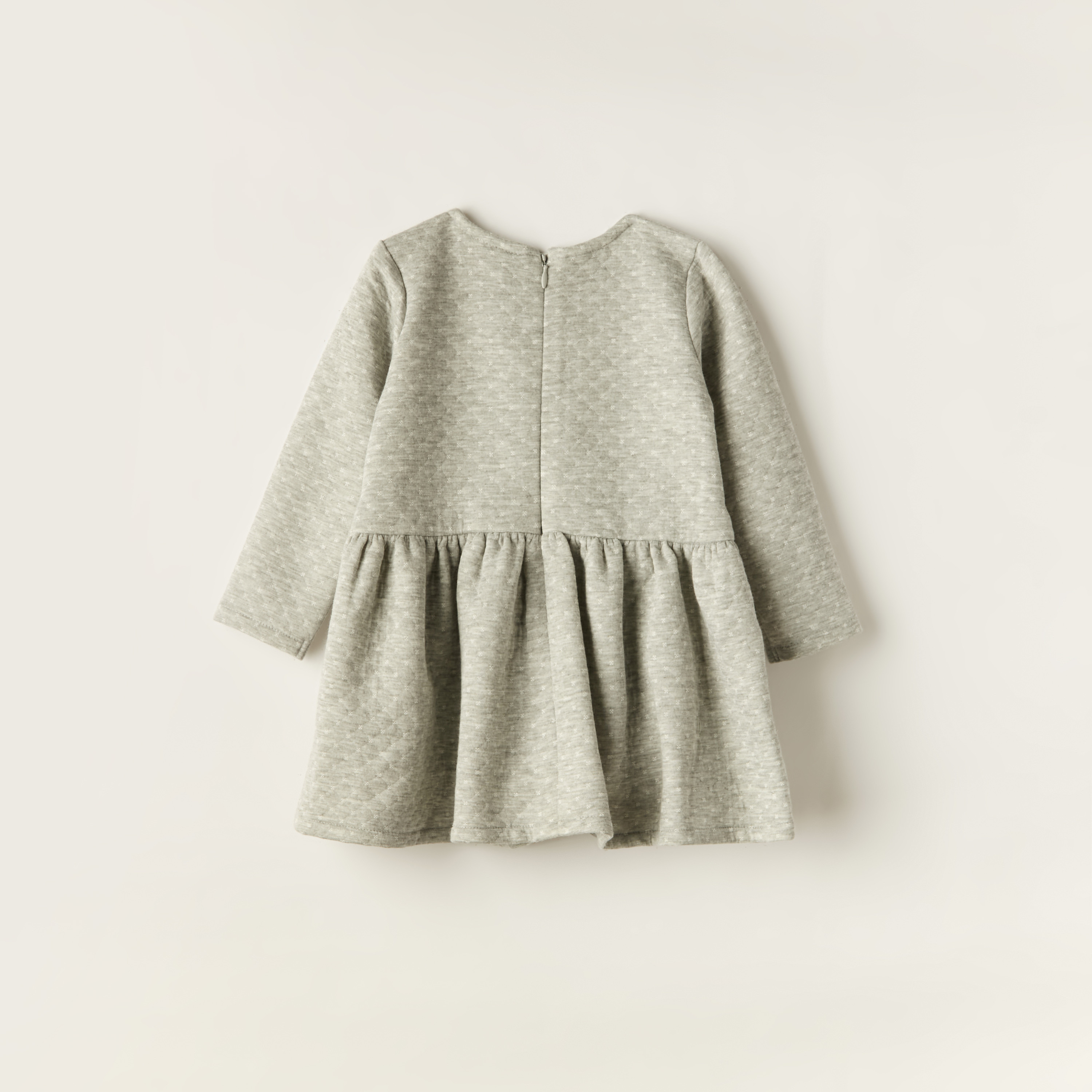 Juniors Textured A-Line Knit Dress with Long Sleeves and Bow Applique-baby-girls-clothing-dressesandjumpsuits-image-3
